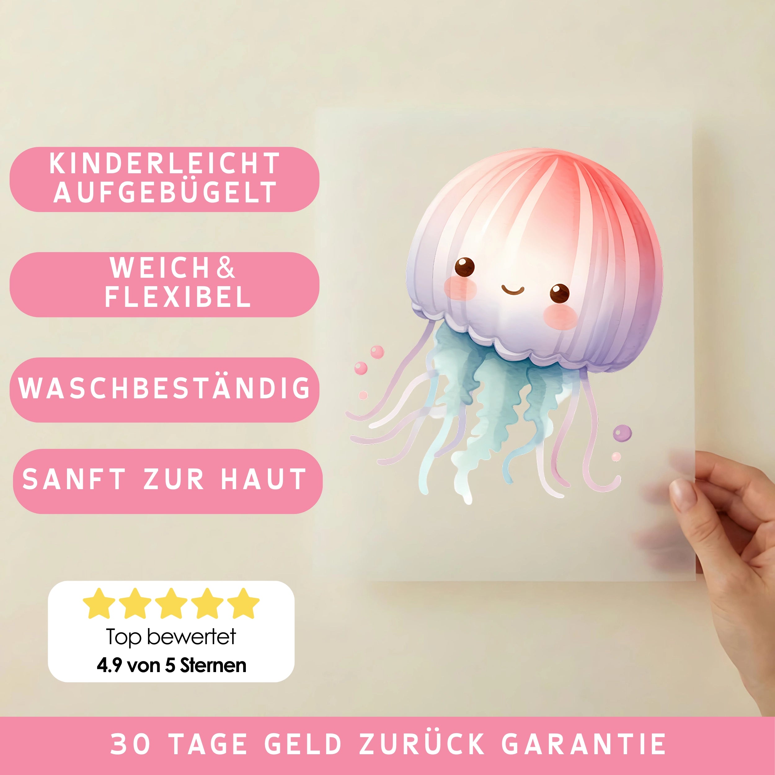 Bügelbild Baby Qualle
