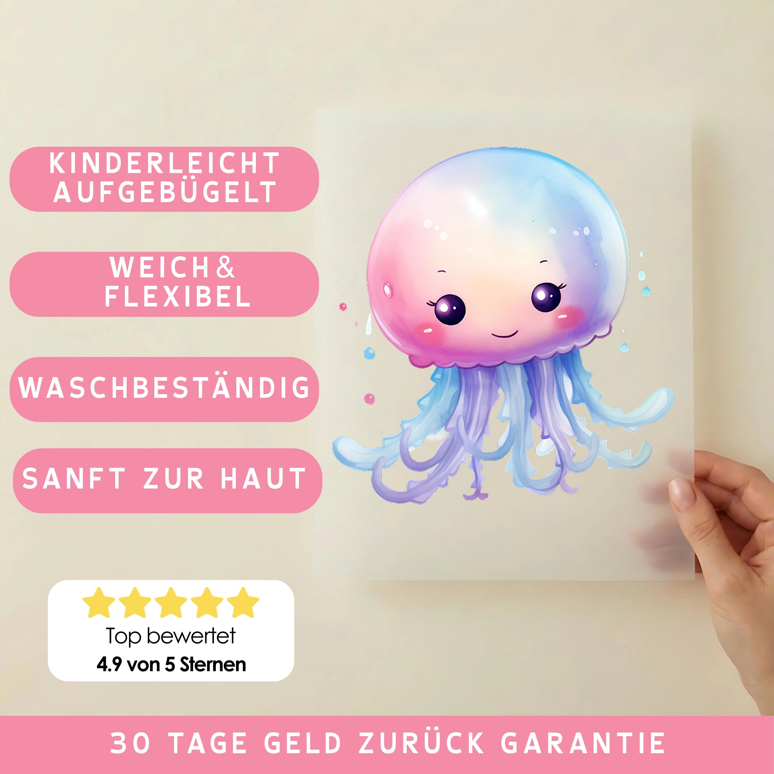 Bügelbild Quallen Baby