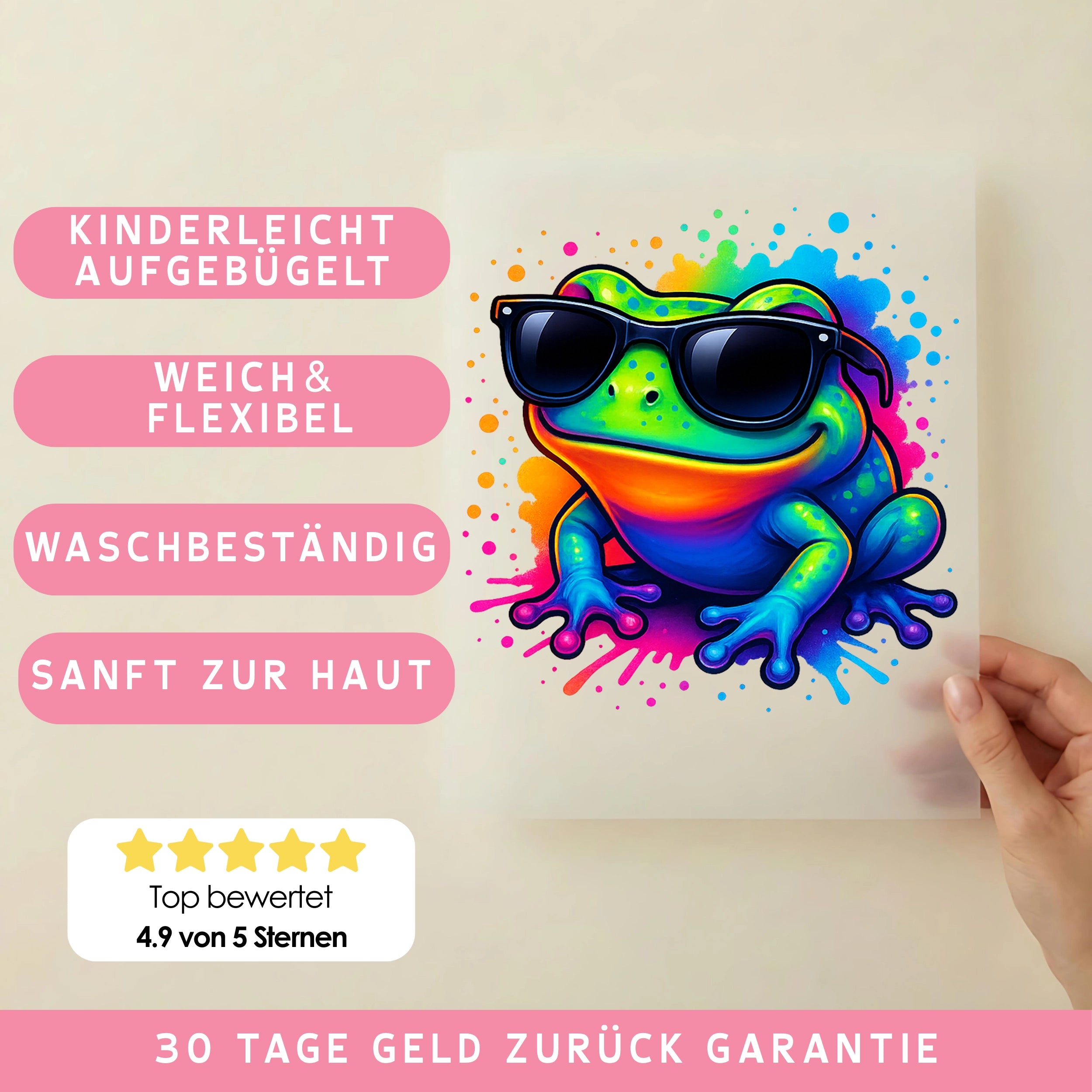 Bügelbild Frosch Sommerquak