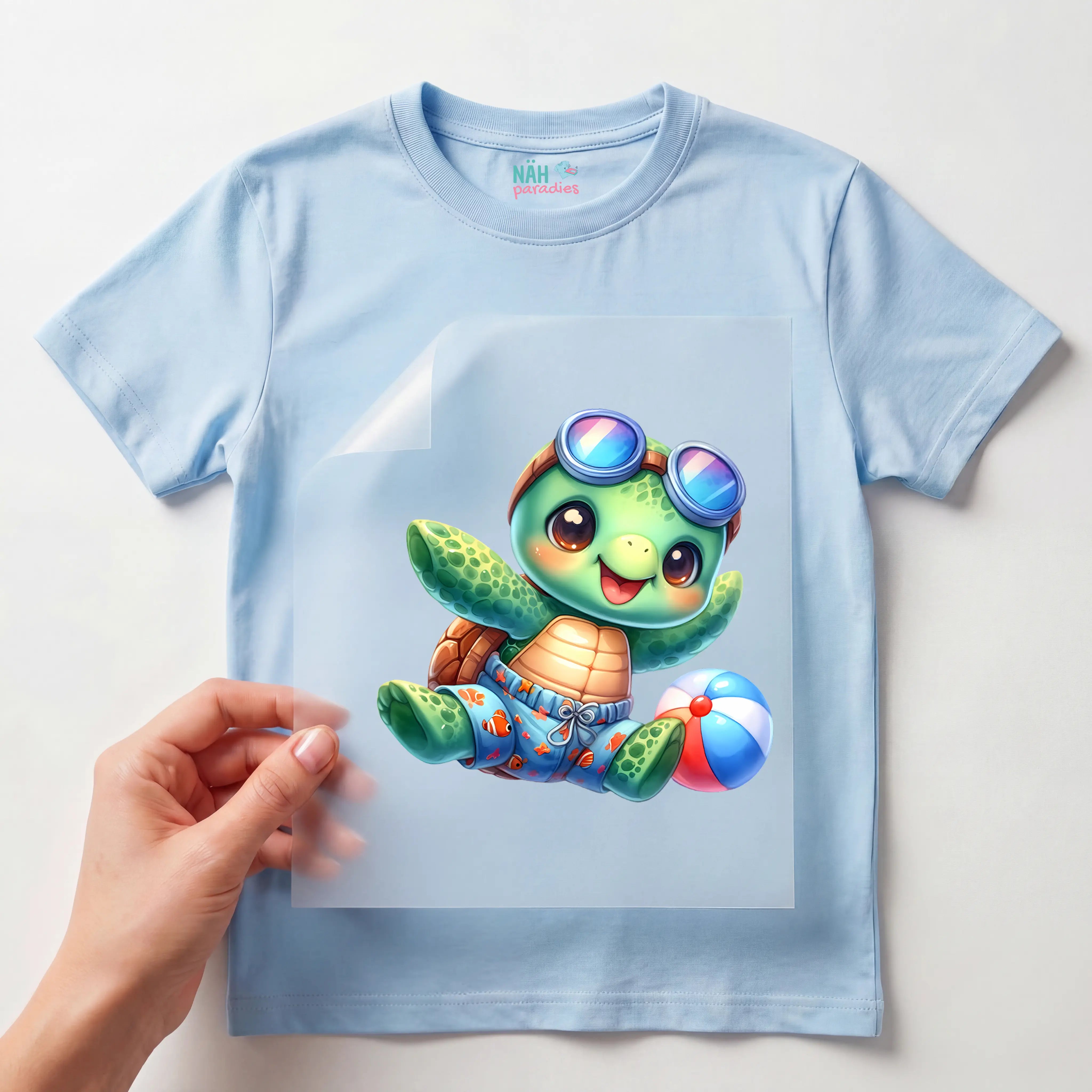 Bügelbild Schildkröte Fröhlicher Wasserspaß