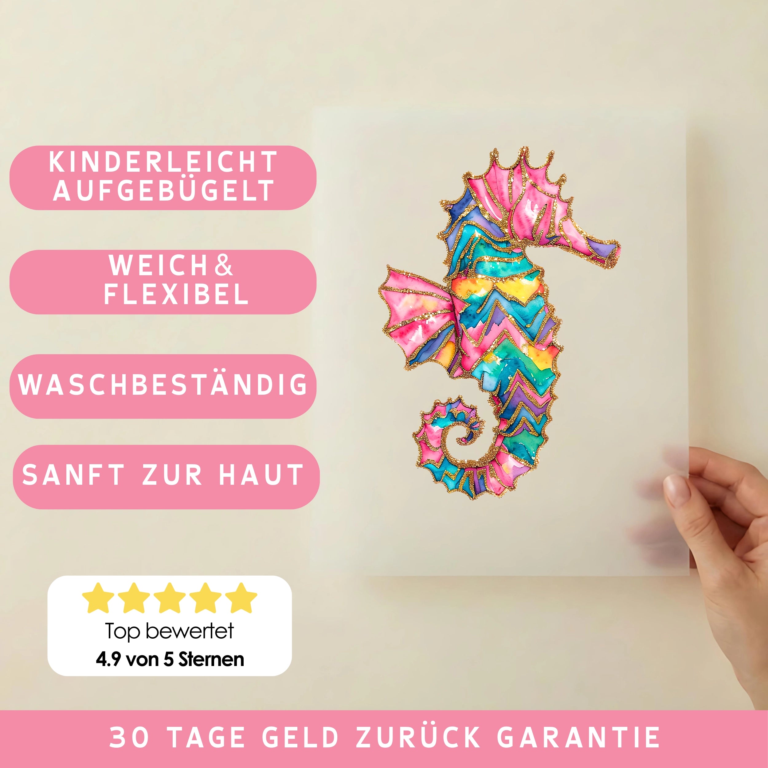 Bügelbild Sommer Seepferdchen