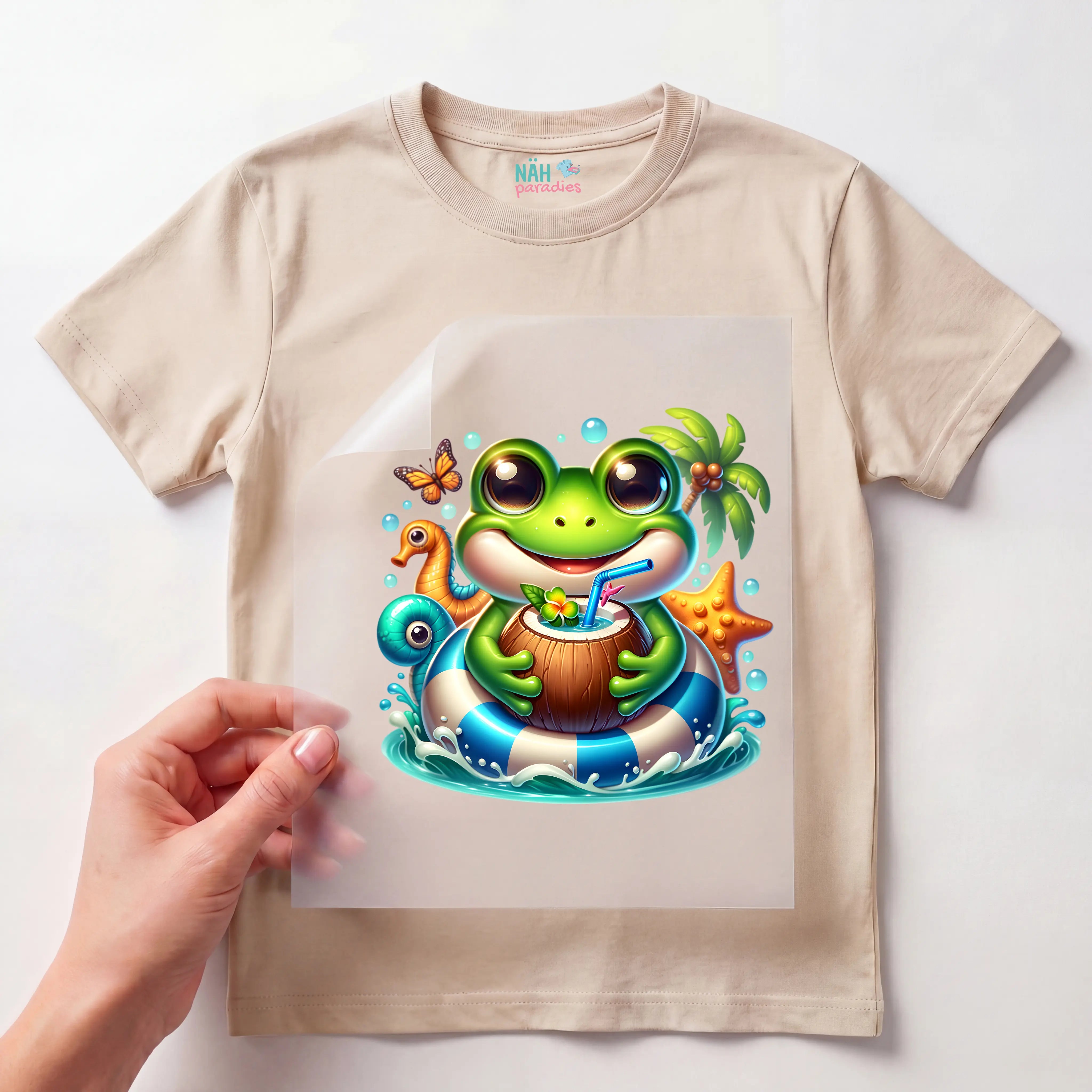 Bügelbild karibischer Frosch Moony