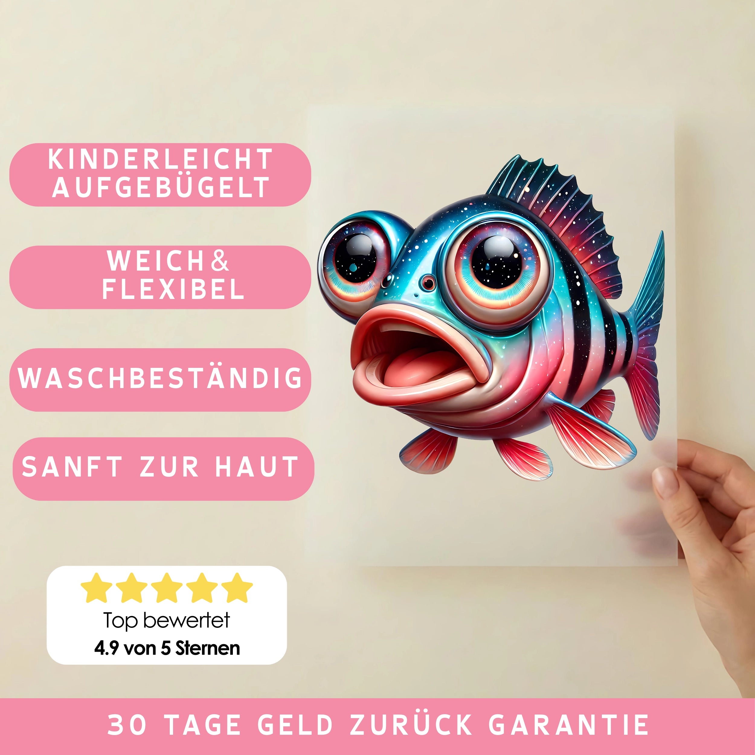 Bügelbild Fisch Mondlicht