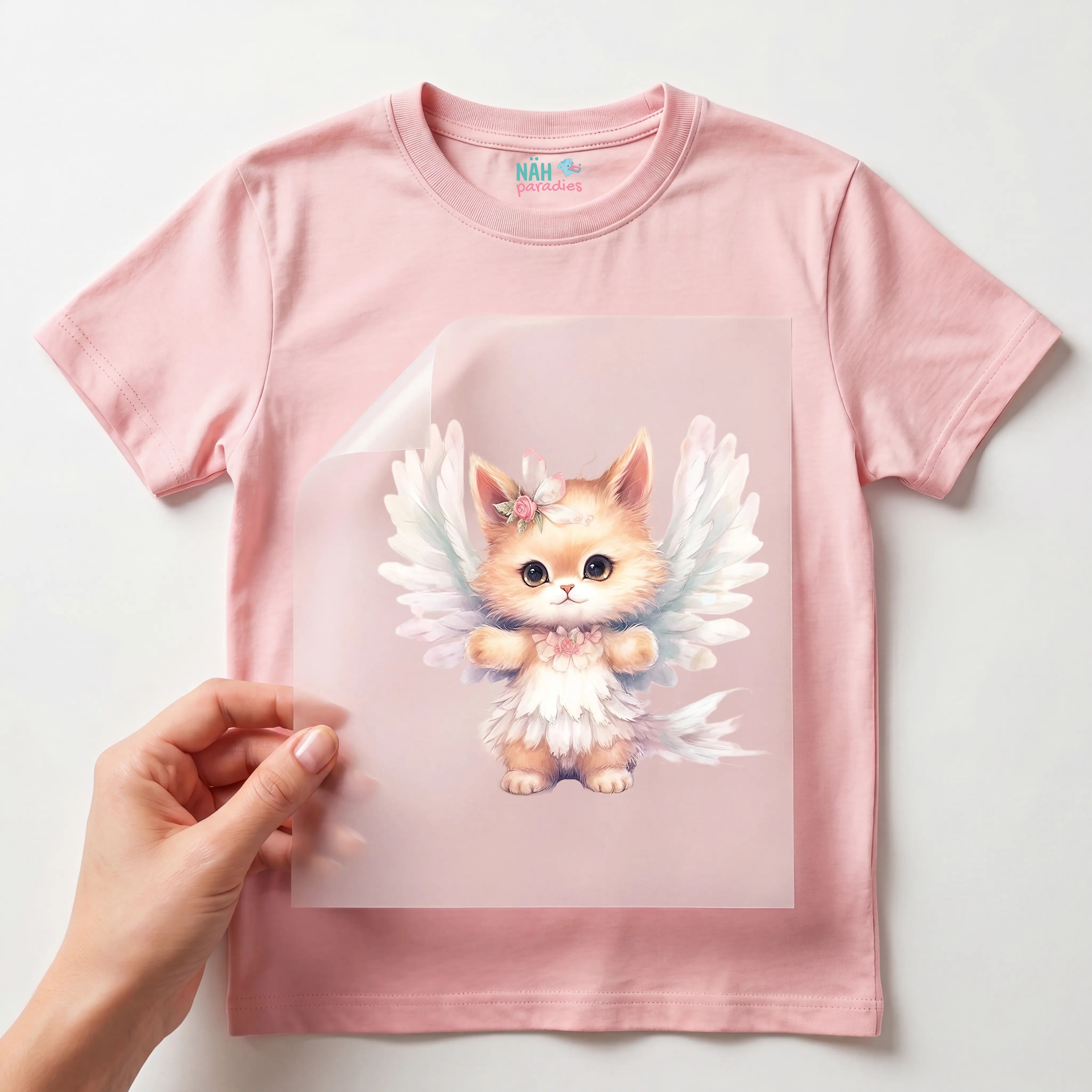Bügelbild Fee Katze