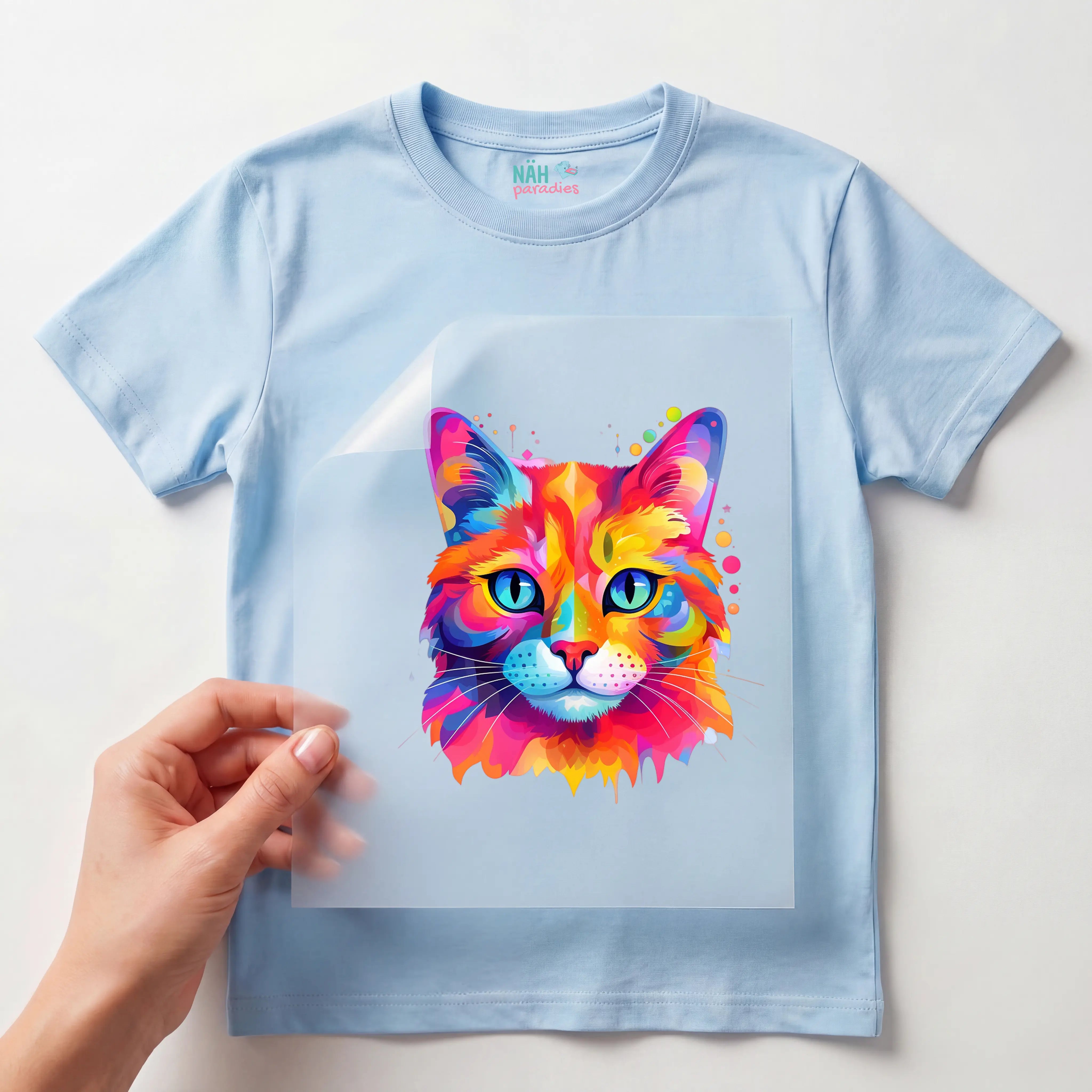 Bügelbild Katze Bunt