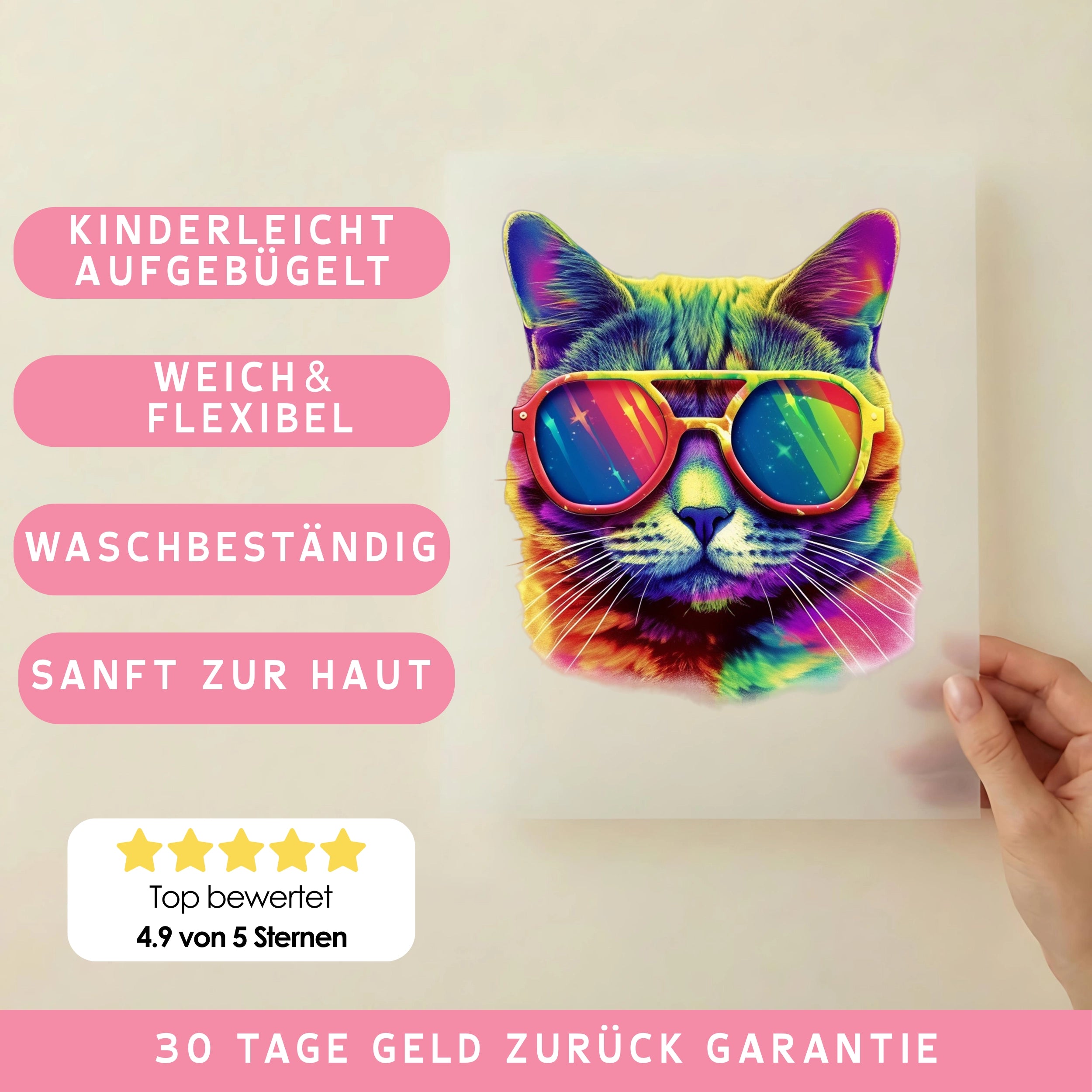 Bügelbild Katze Sunny Cat