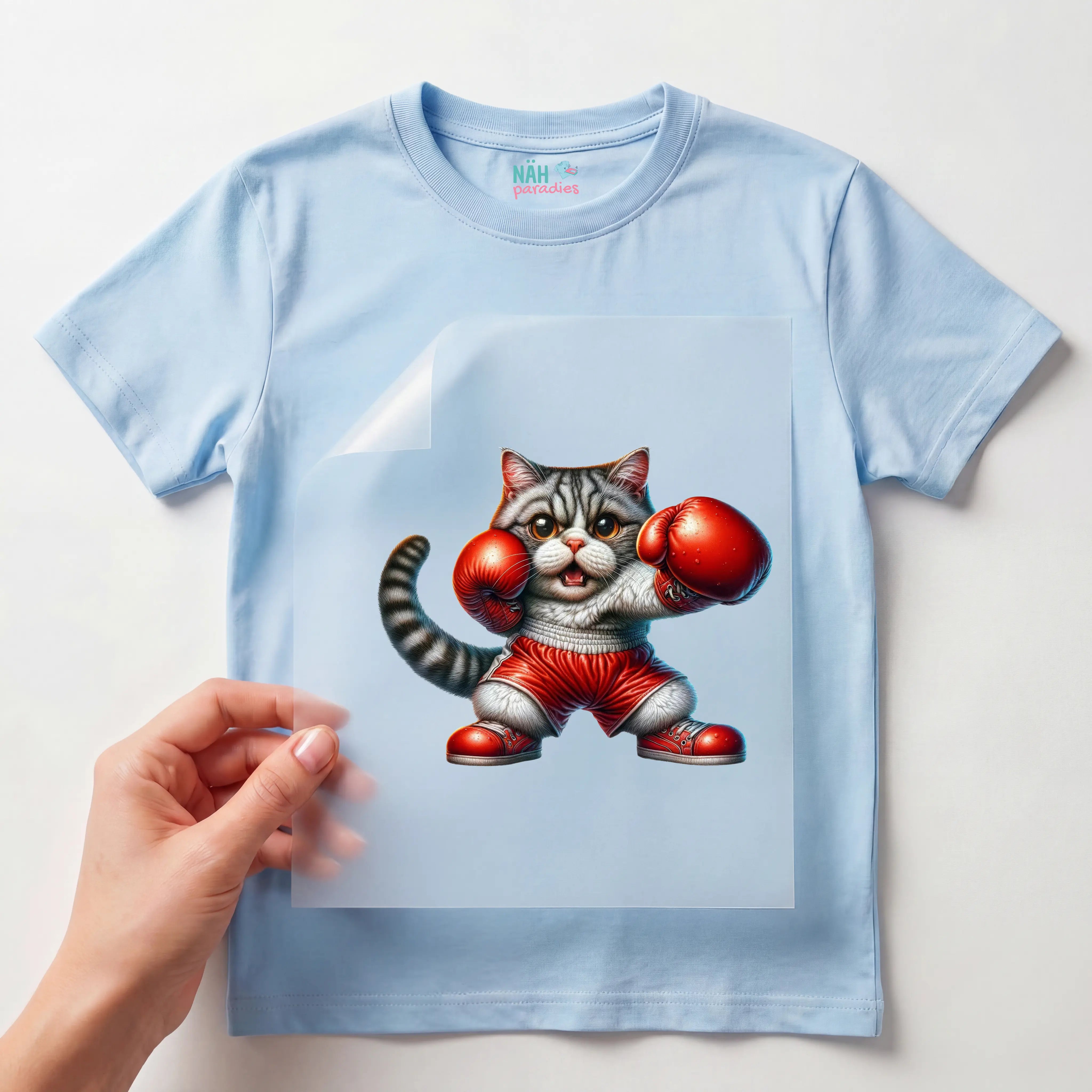 Bügelbild Katze Boxtalent