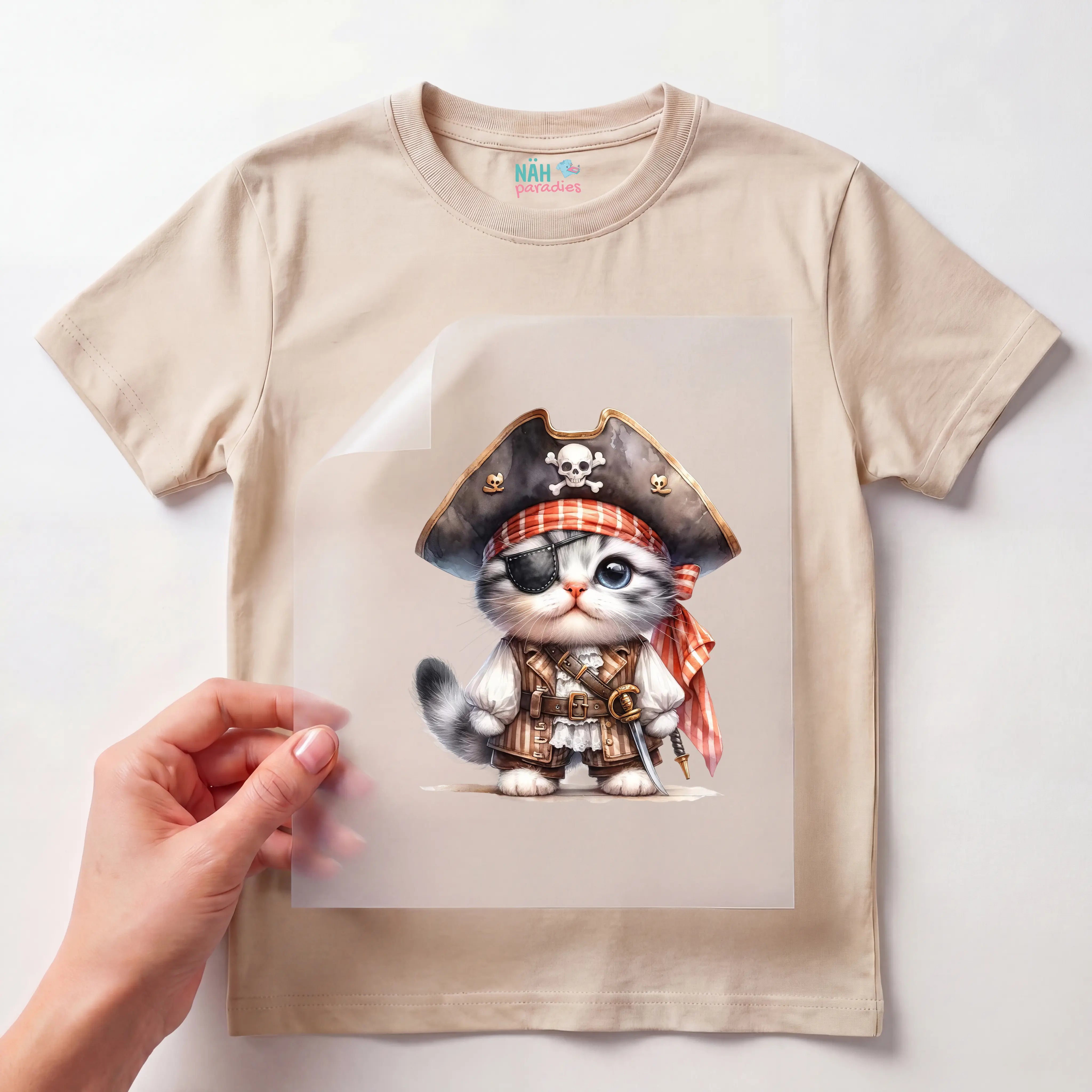 Bügelbild Piratenkatze Amber
