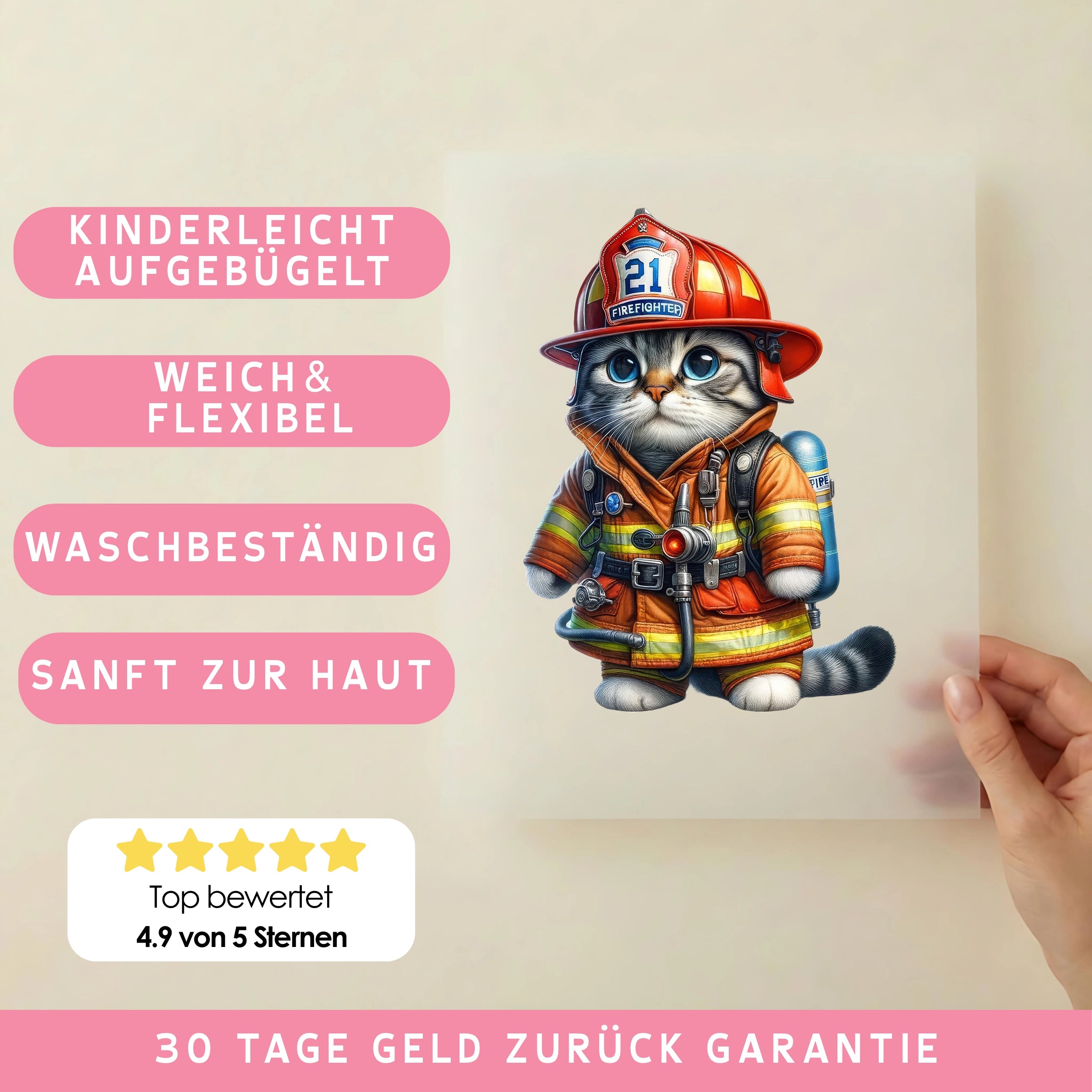 Bügelbild Feuerwehrmieze