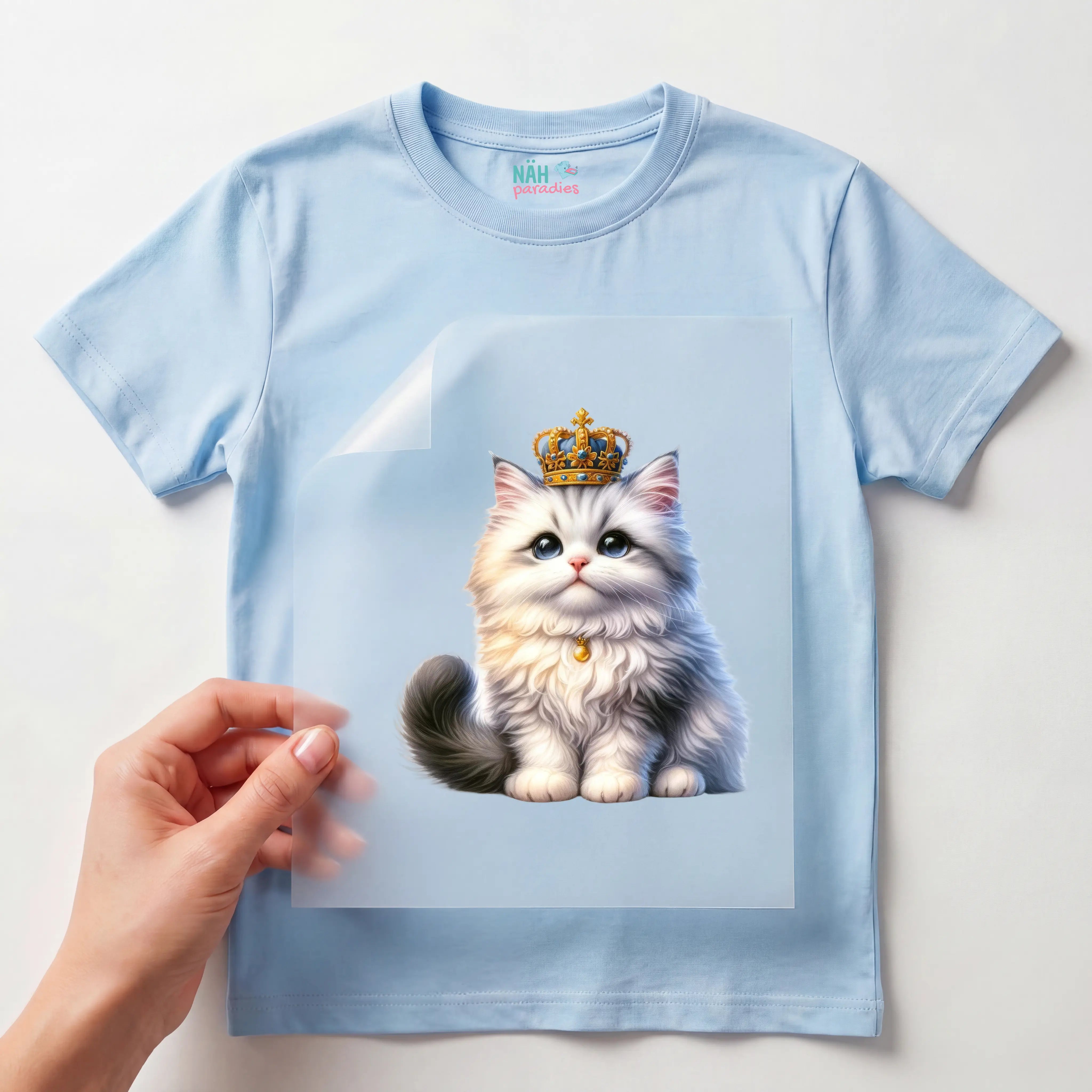Bügelbild Katze Miezekrone