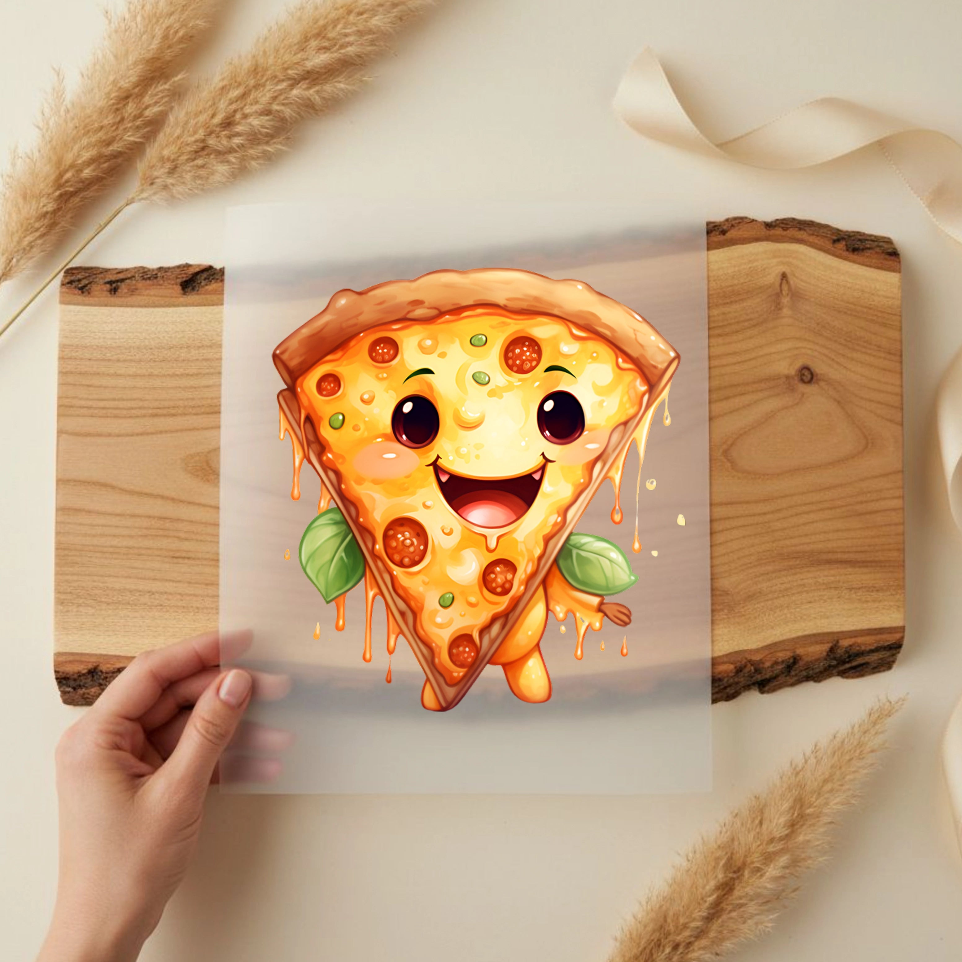 Bügelbild Glückliche Pizza