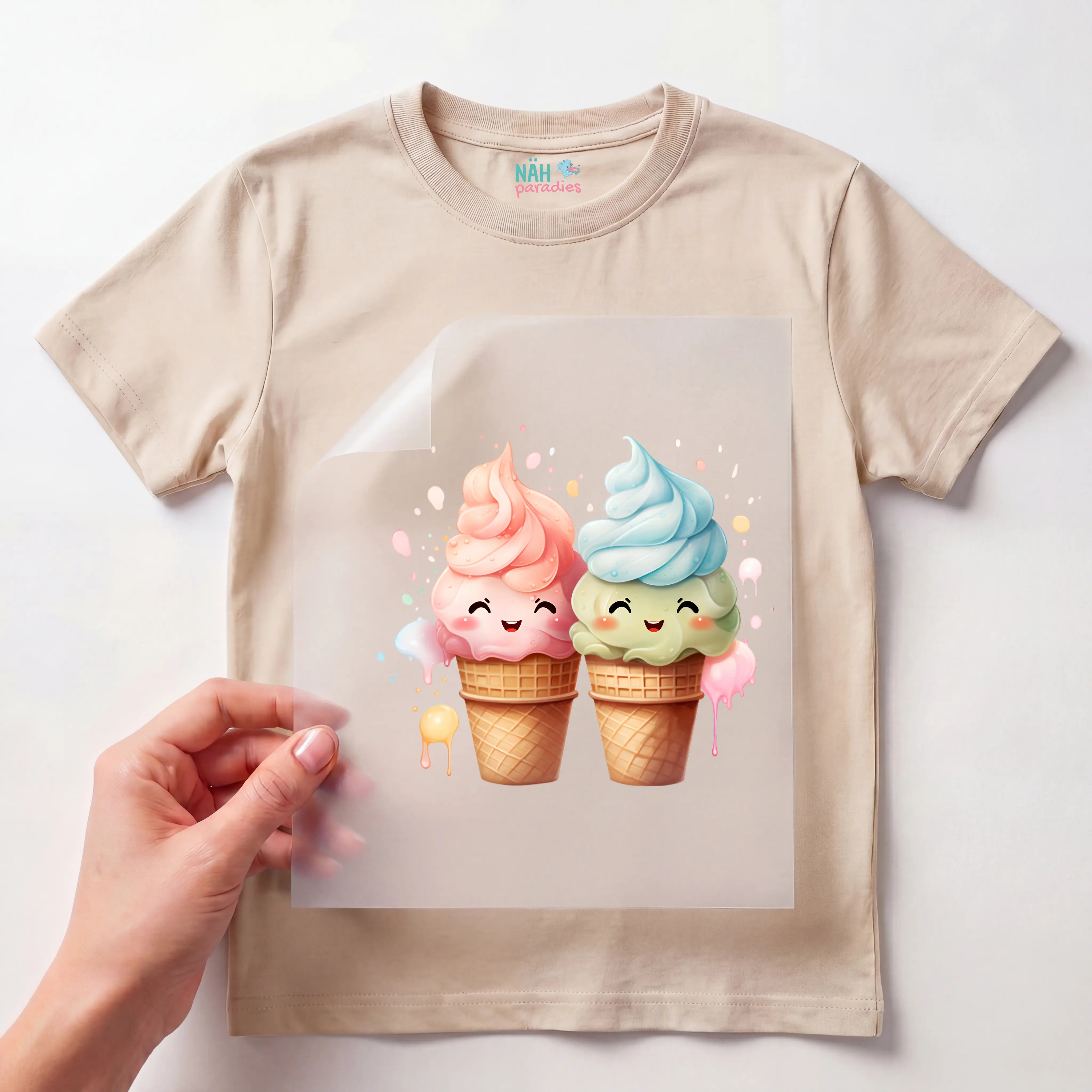Bügelbild Eis Creme Freunde