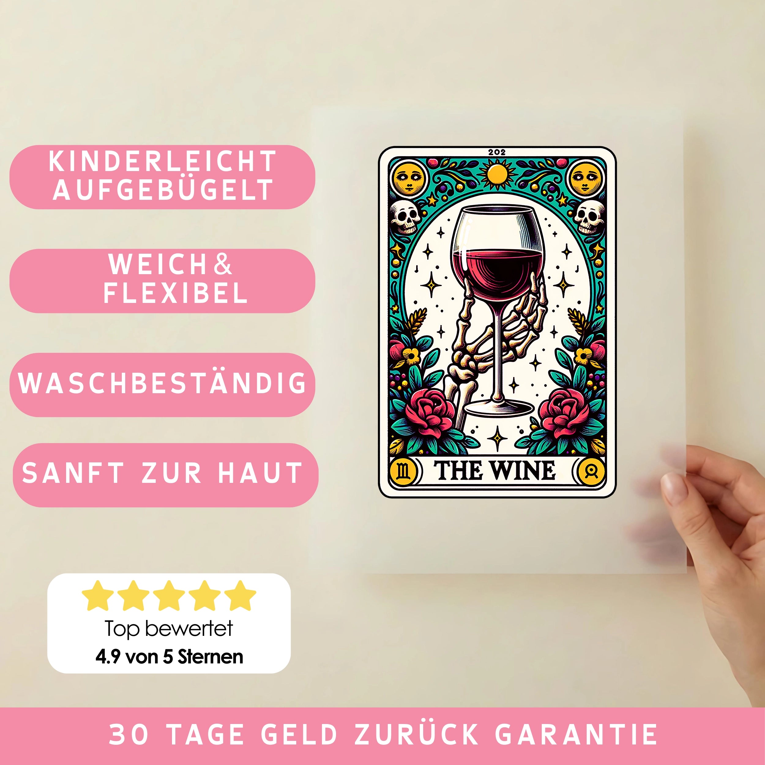 Bügelbild Tarotkarte THE WINE