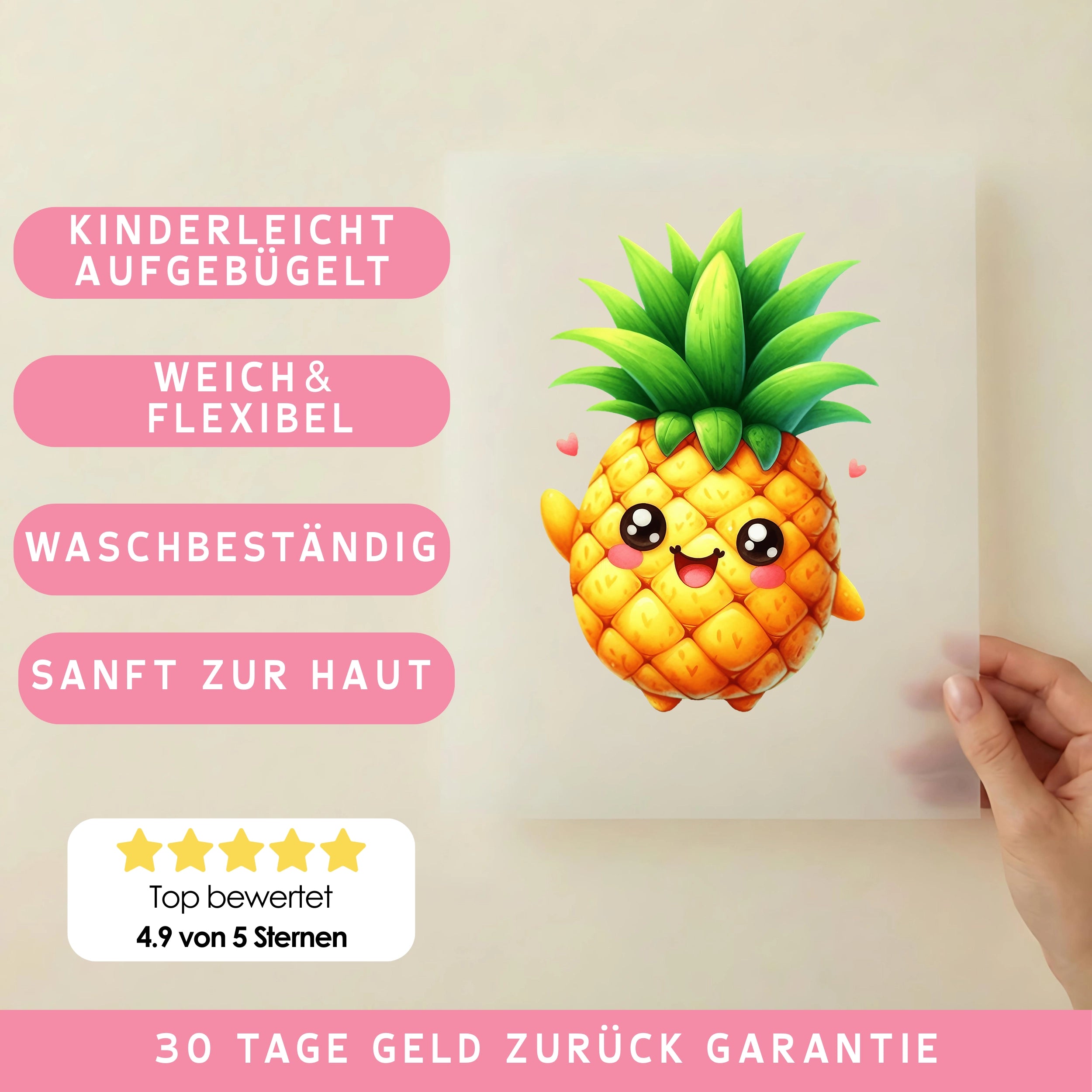 Bügelbild Ananas Fruchtzauber Pina