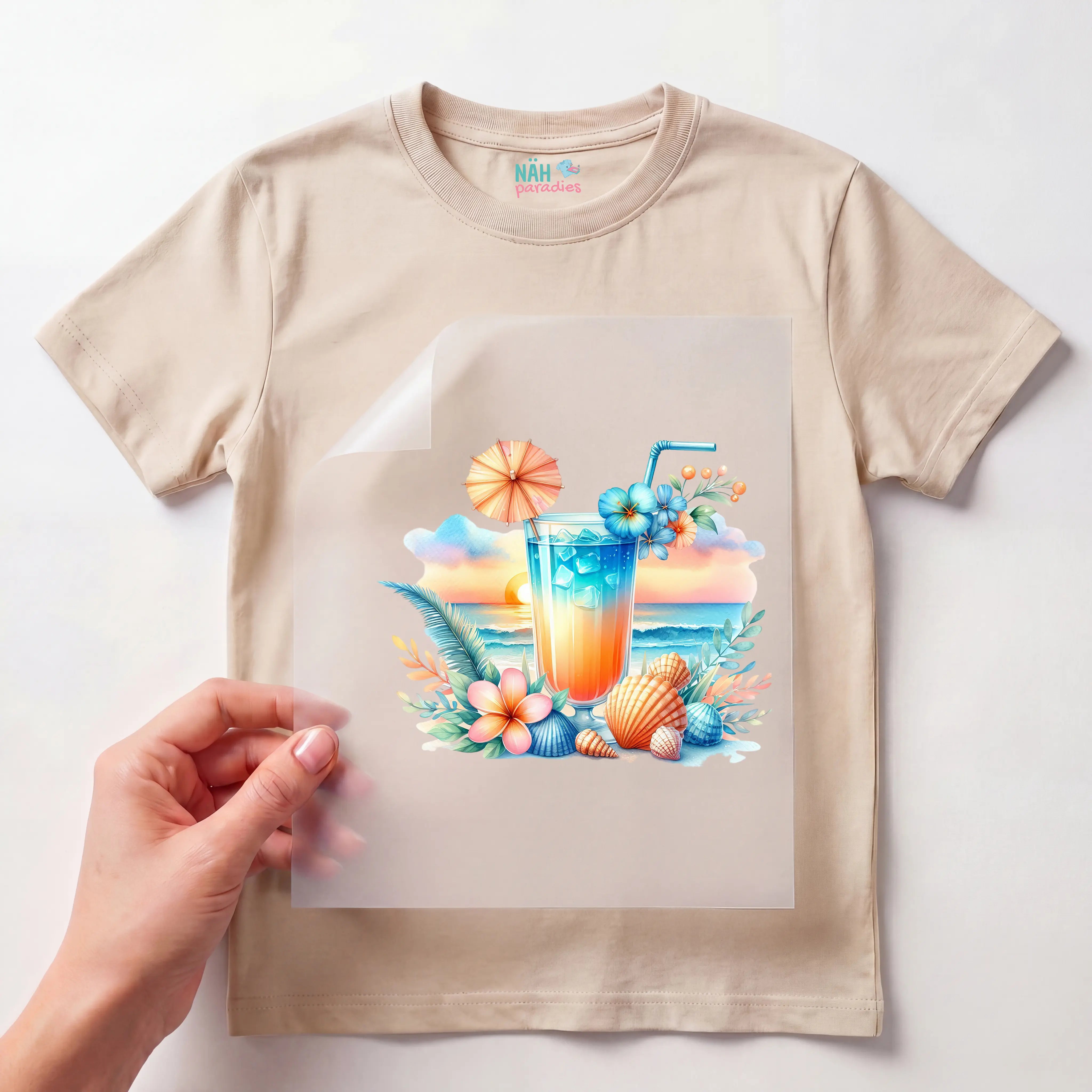 Bügelbild Ozean-Cocktail im Sonnenlicht