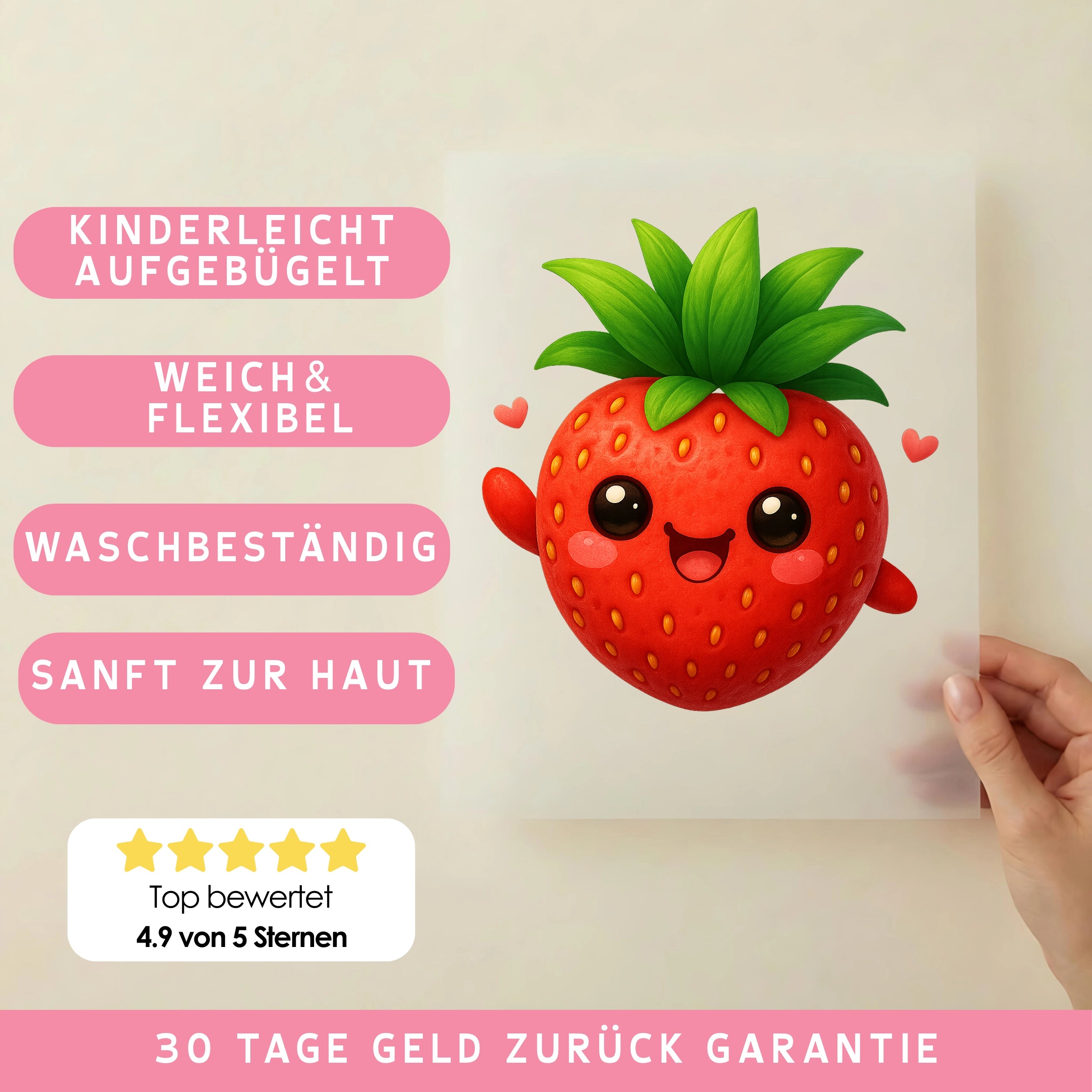 Bügelbild Zuckersüße Erdbeere