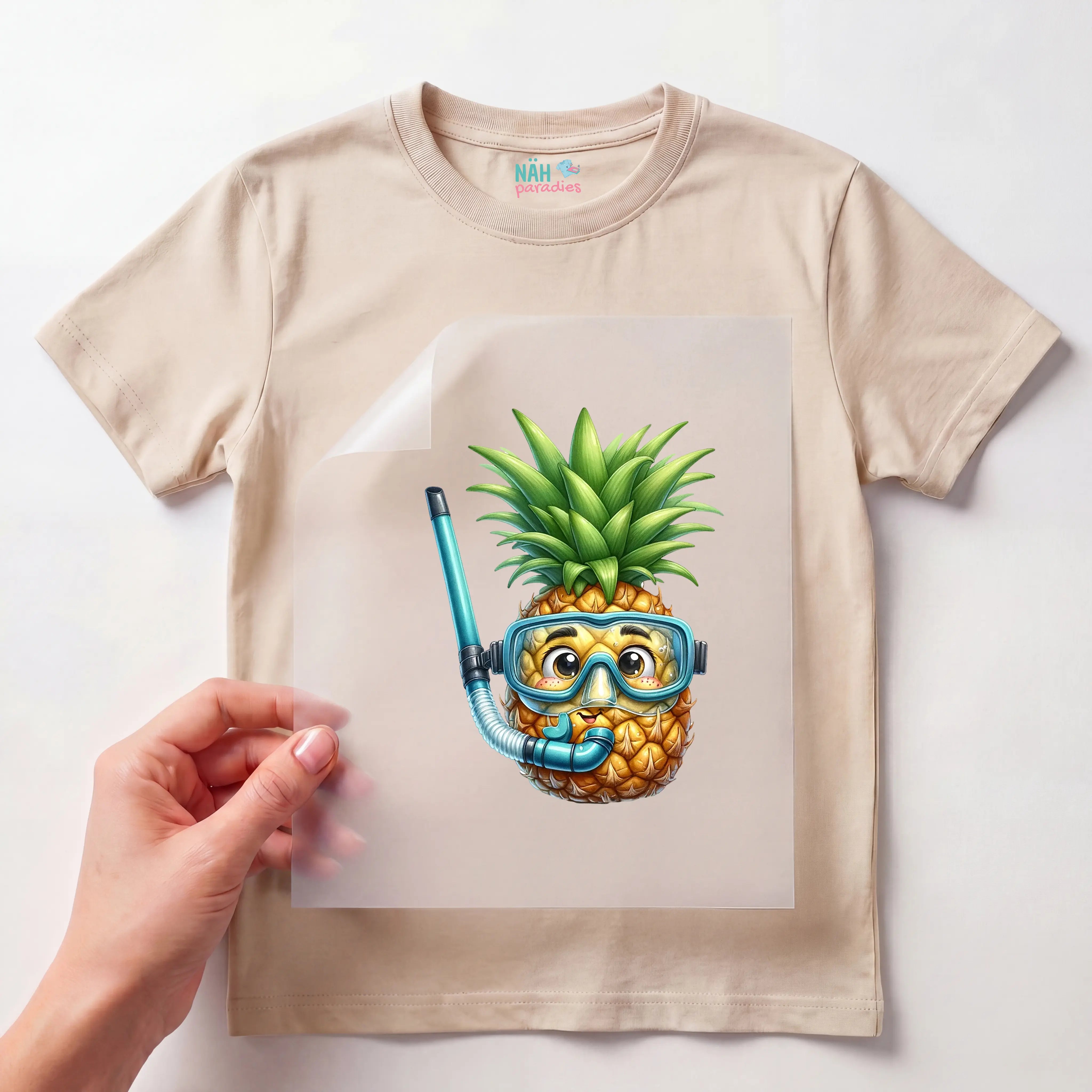 Bügelbild Ananas Schnorchelspaß