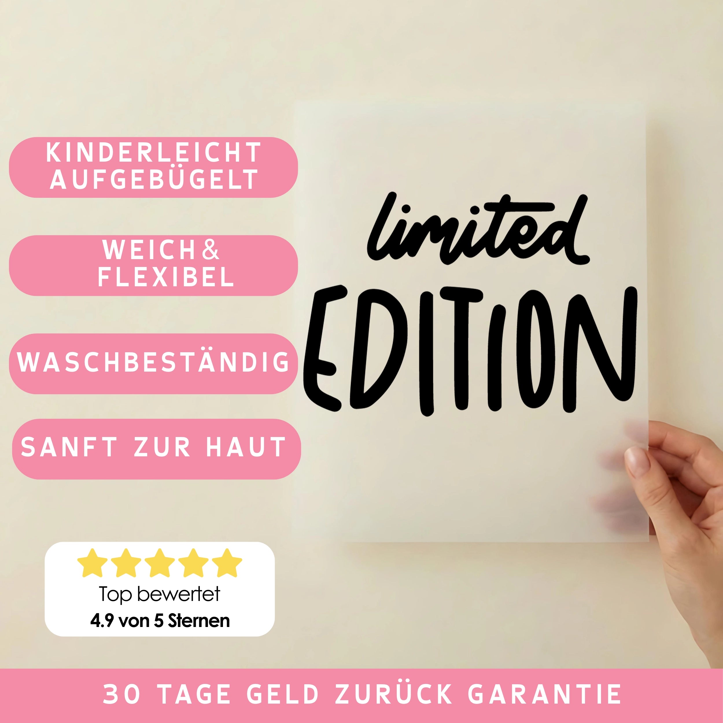 Bügelbild Limited Edition Schwarz
