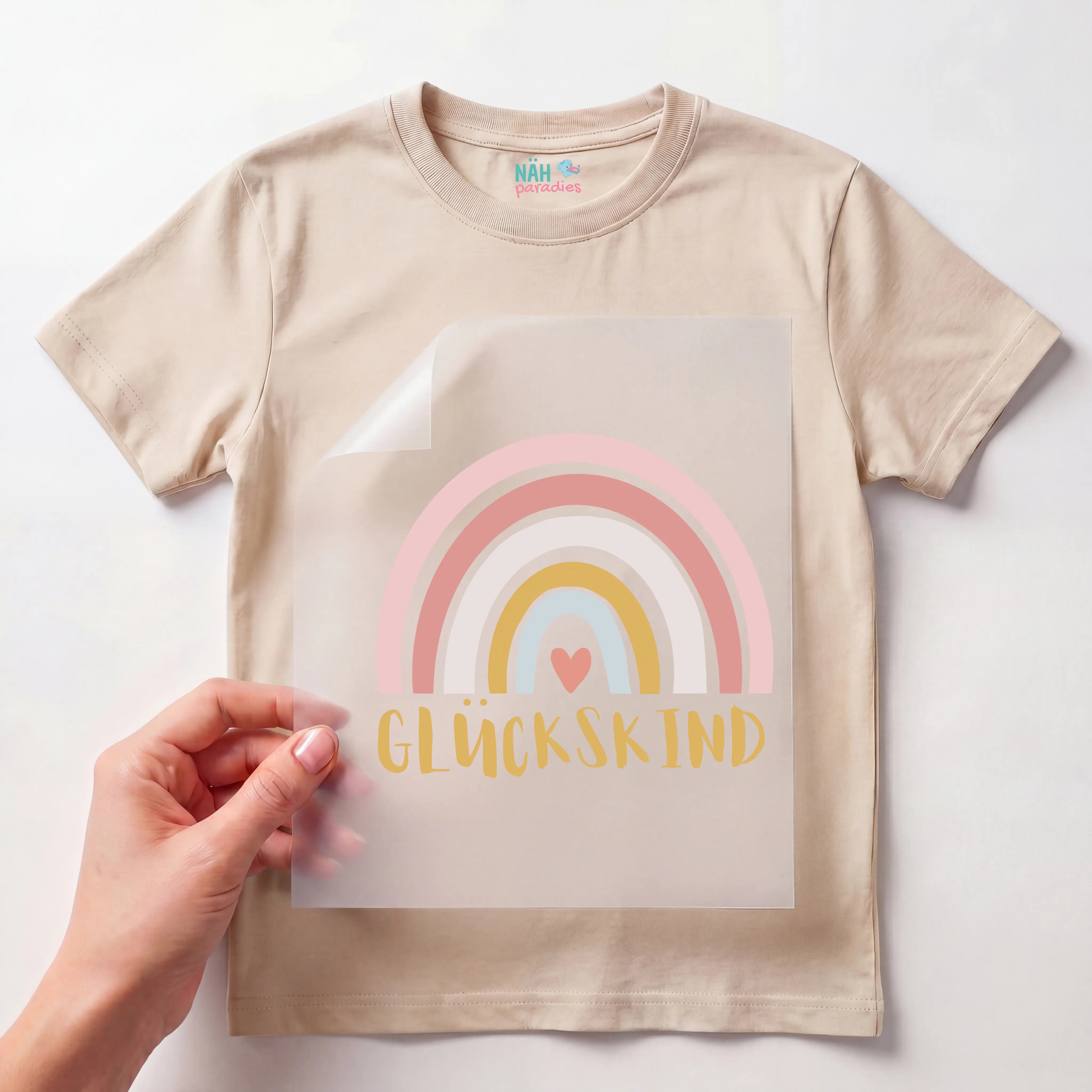 Bügelbild Regenbogen Glückskind