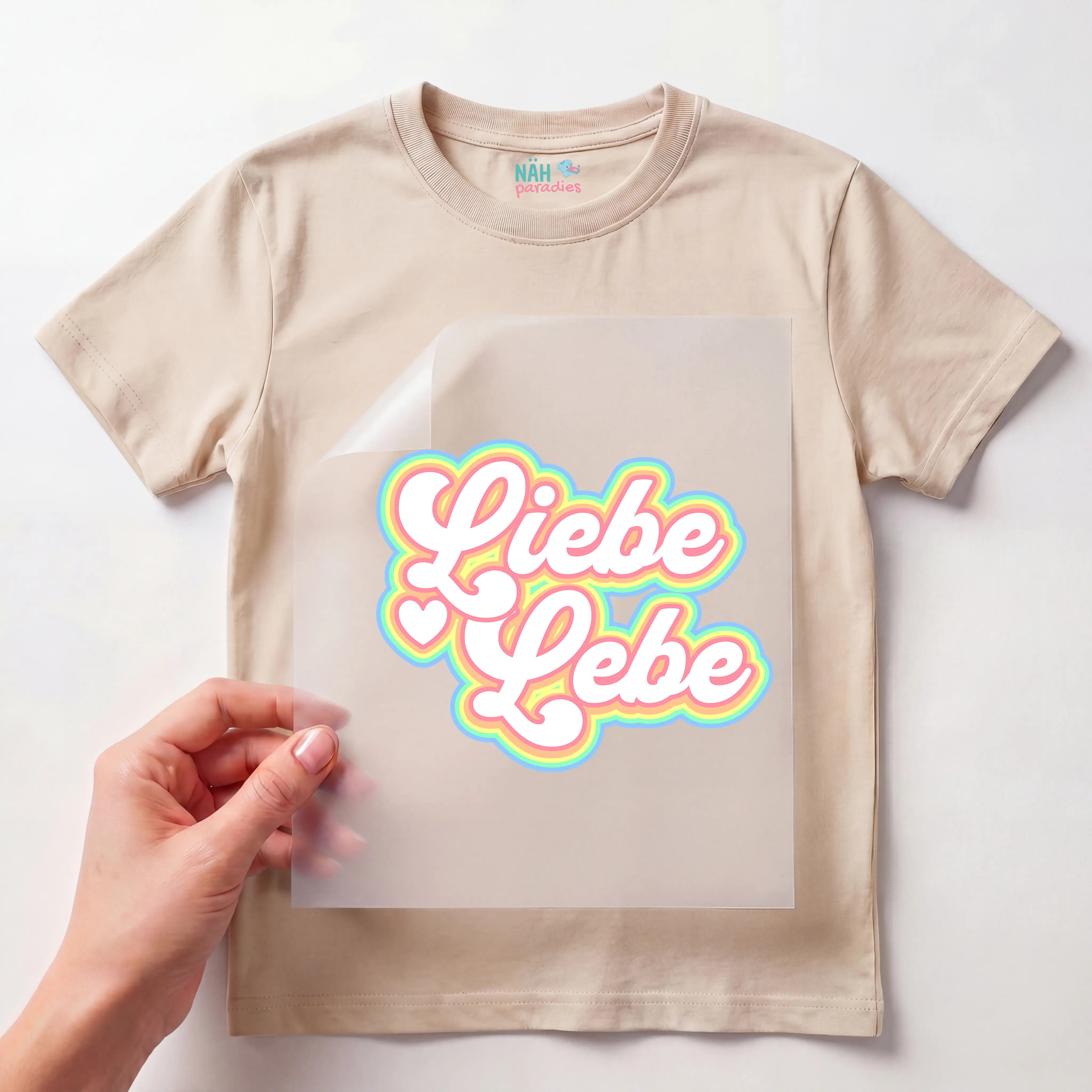 Bügelbild Liebe Lebe