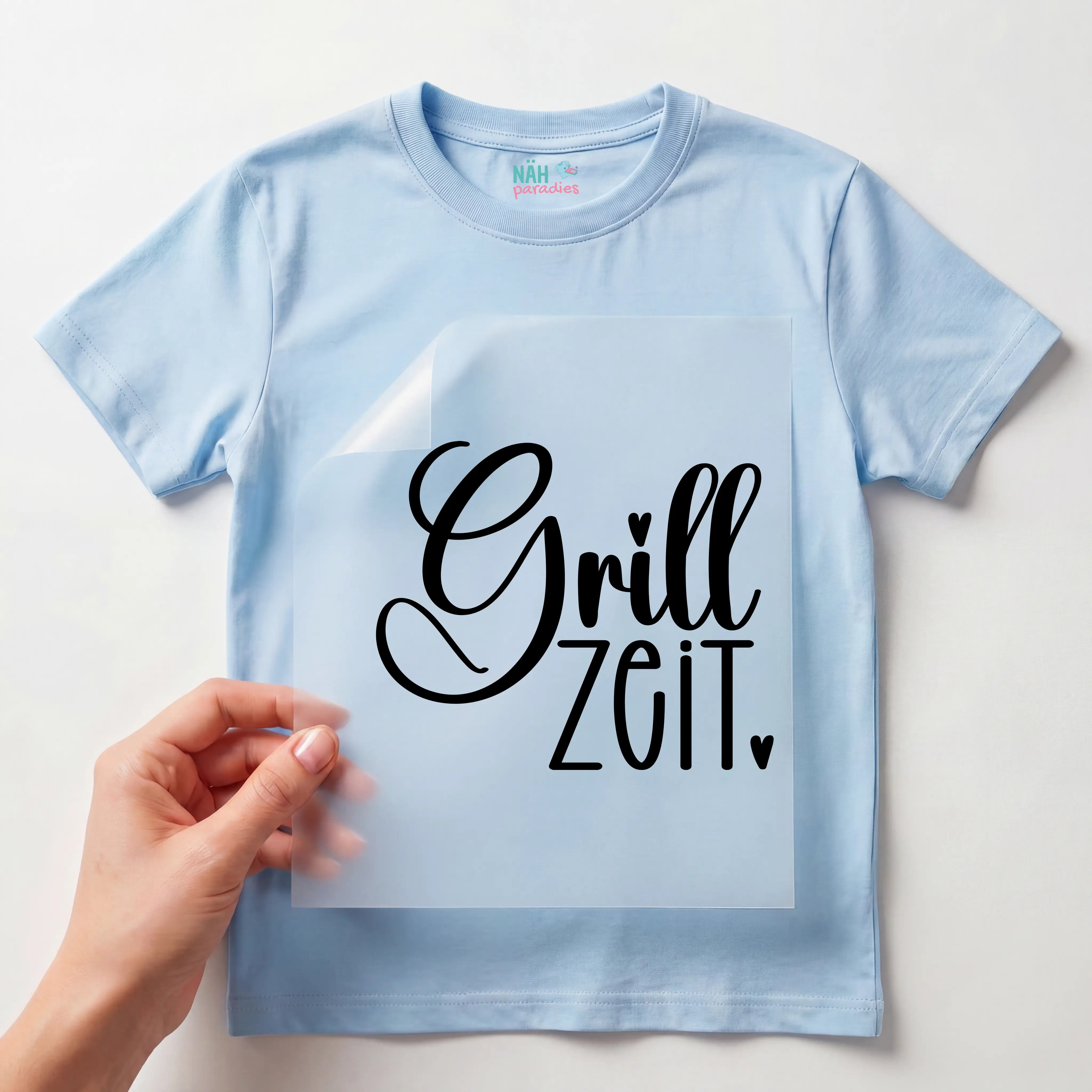 Bügelbild Schriftzug Grillzeit