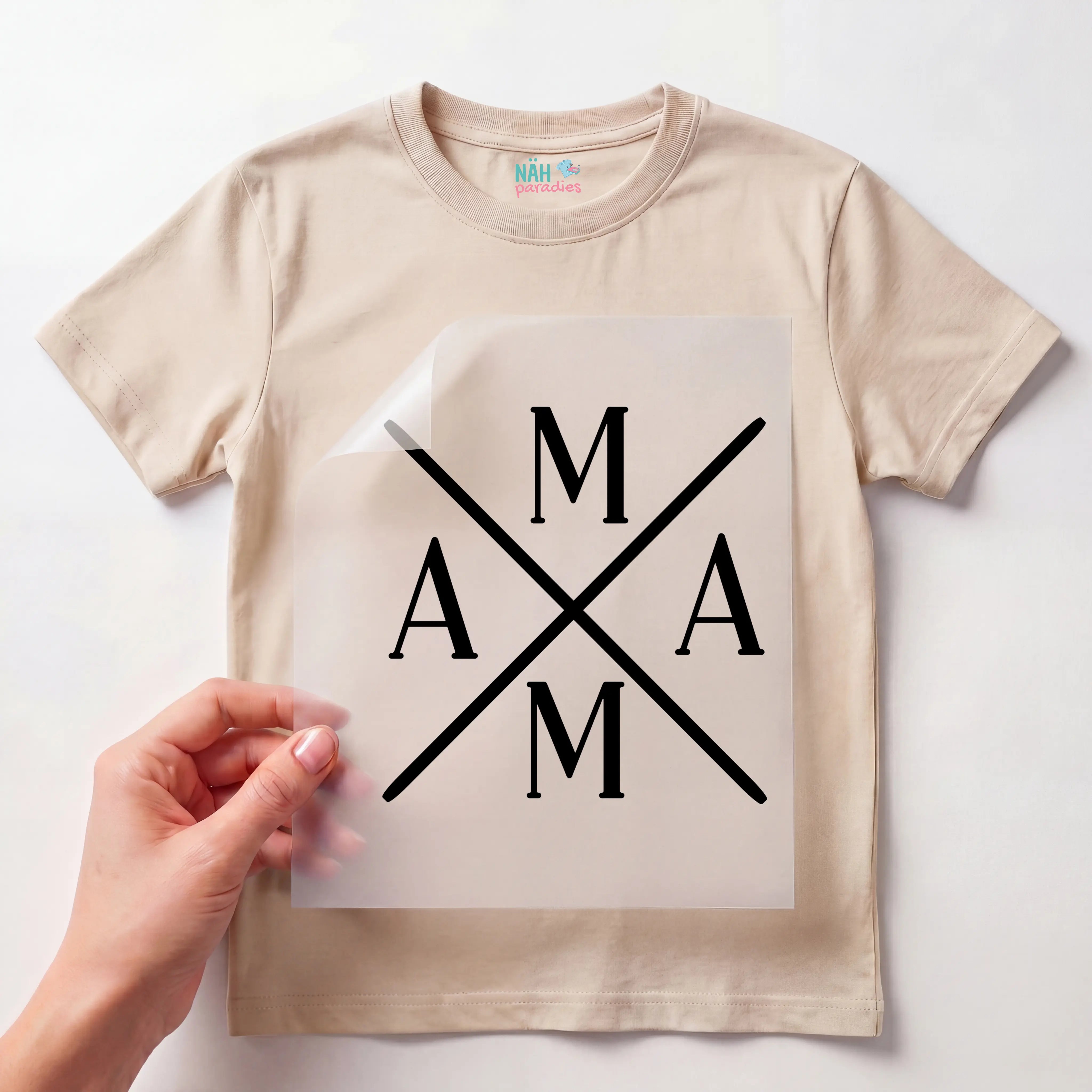 Bügelbild Mama Kreuz