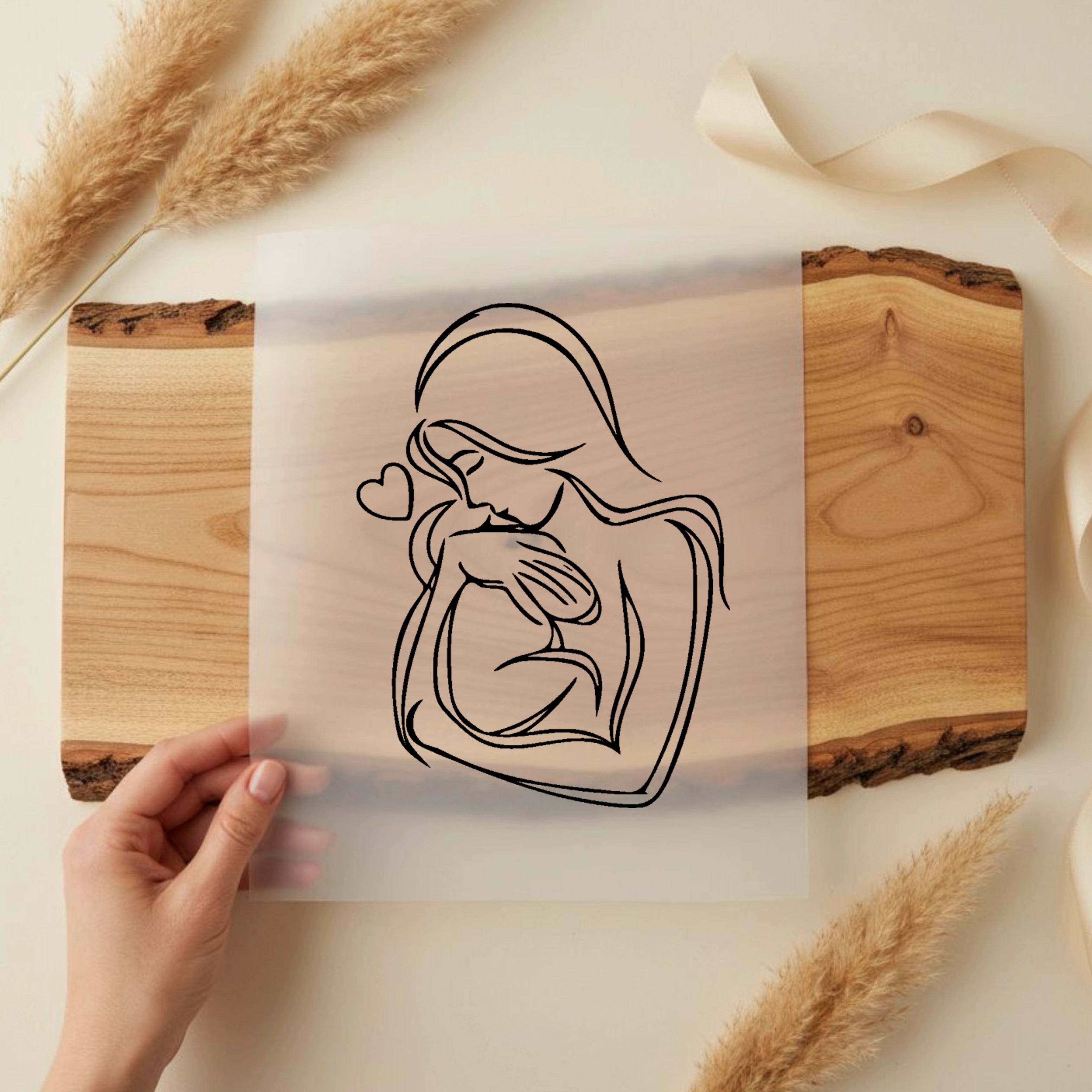 Bügelbild Minimalistische Mama Zeichnung