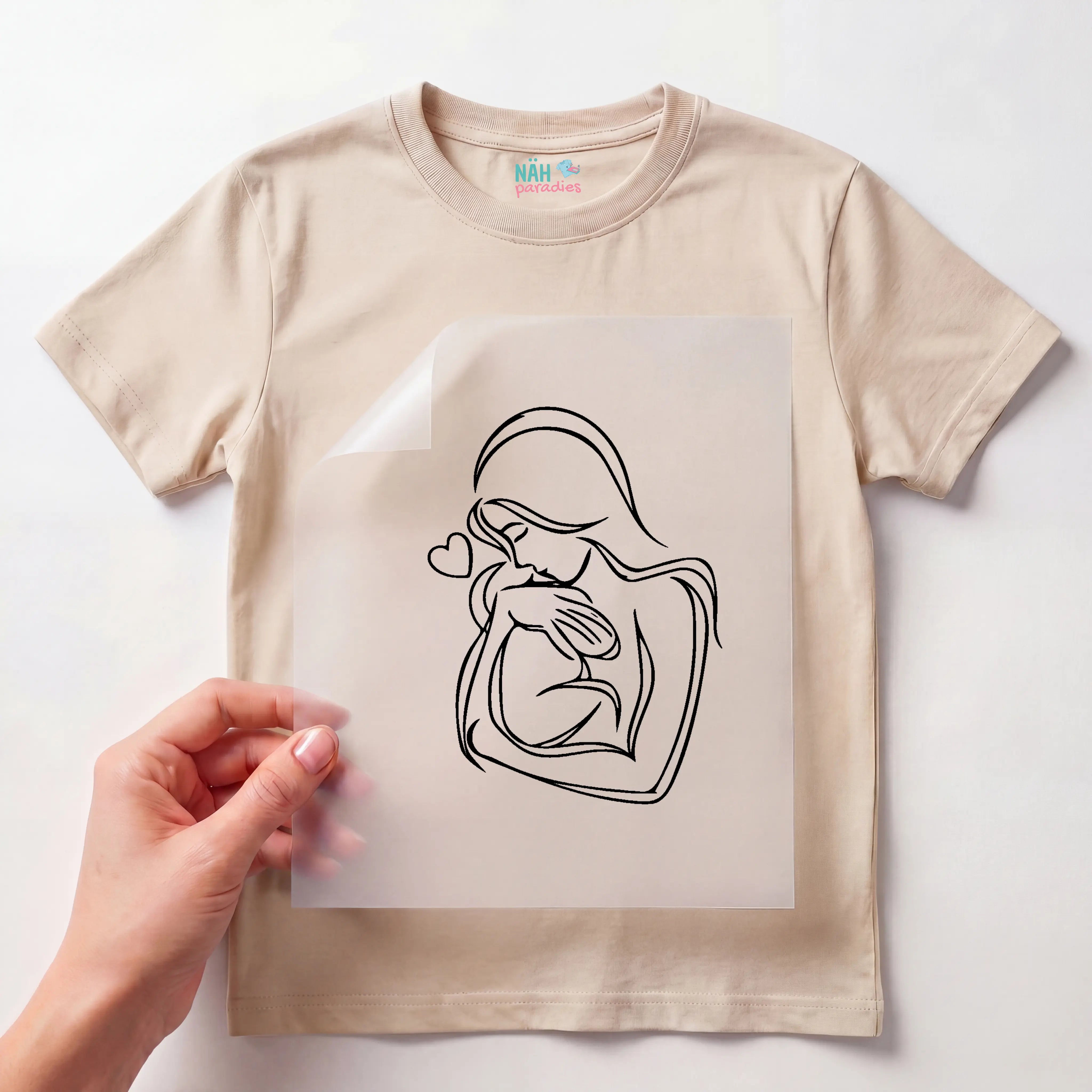 Bügelbild Minimalistische Mama Zeichnung