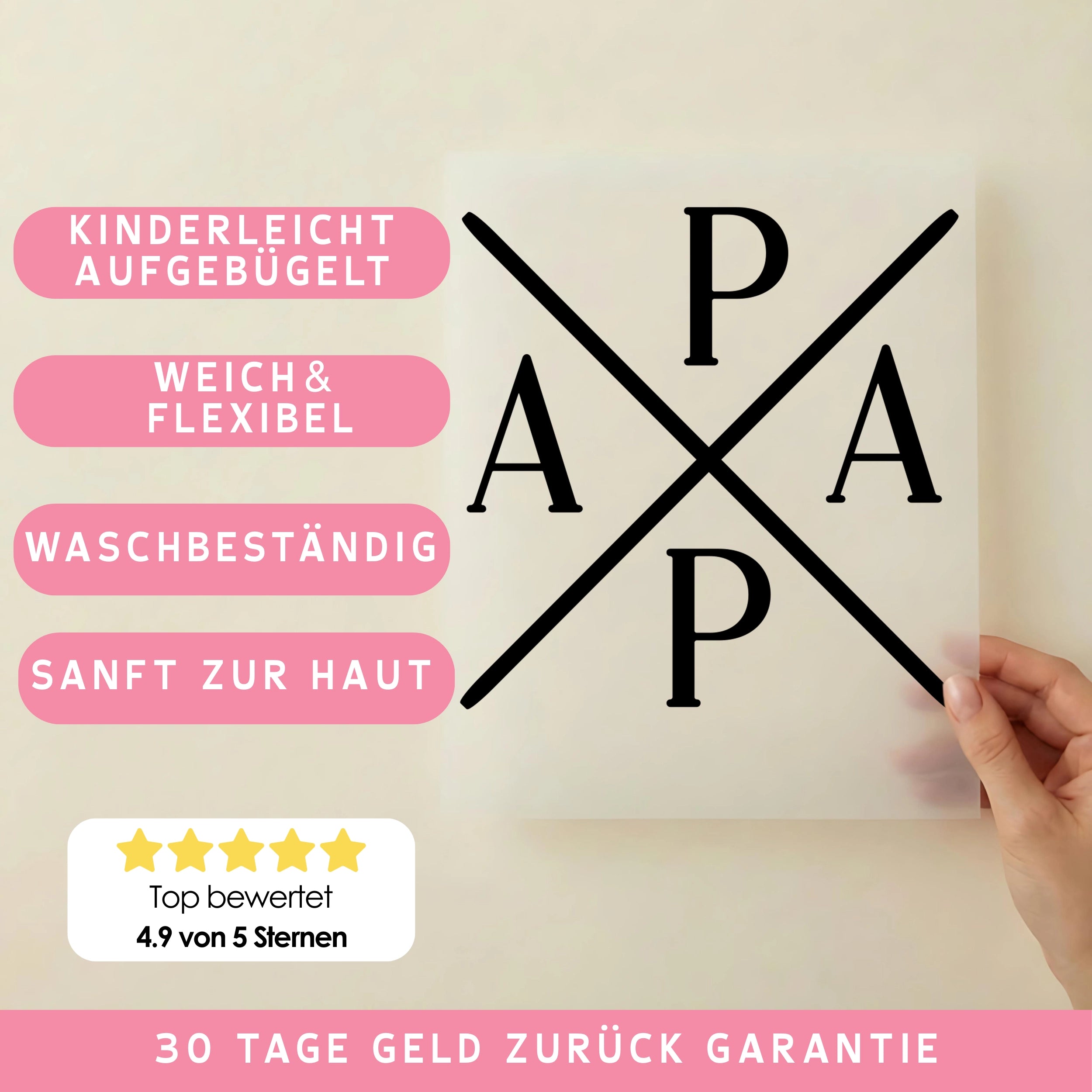 Bügelbild Papa Kreuz