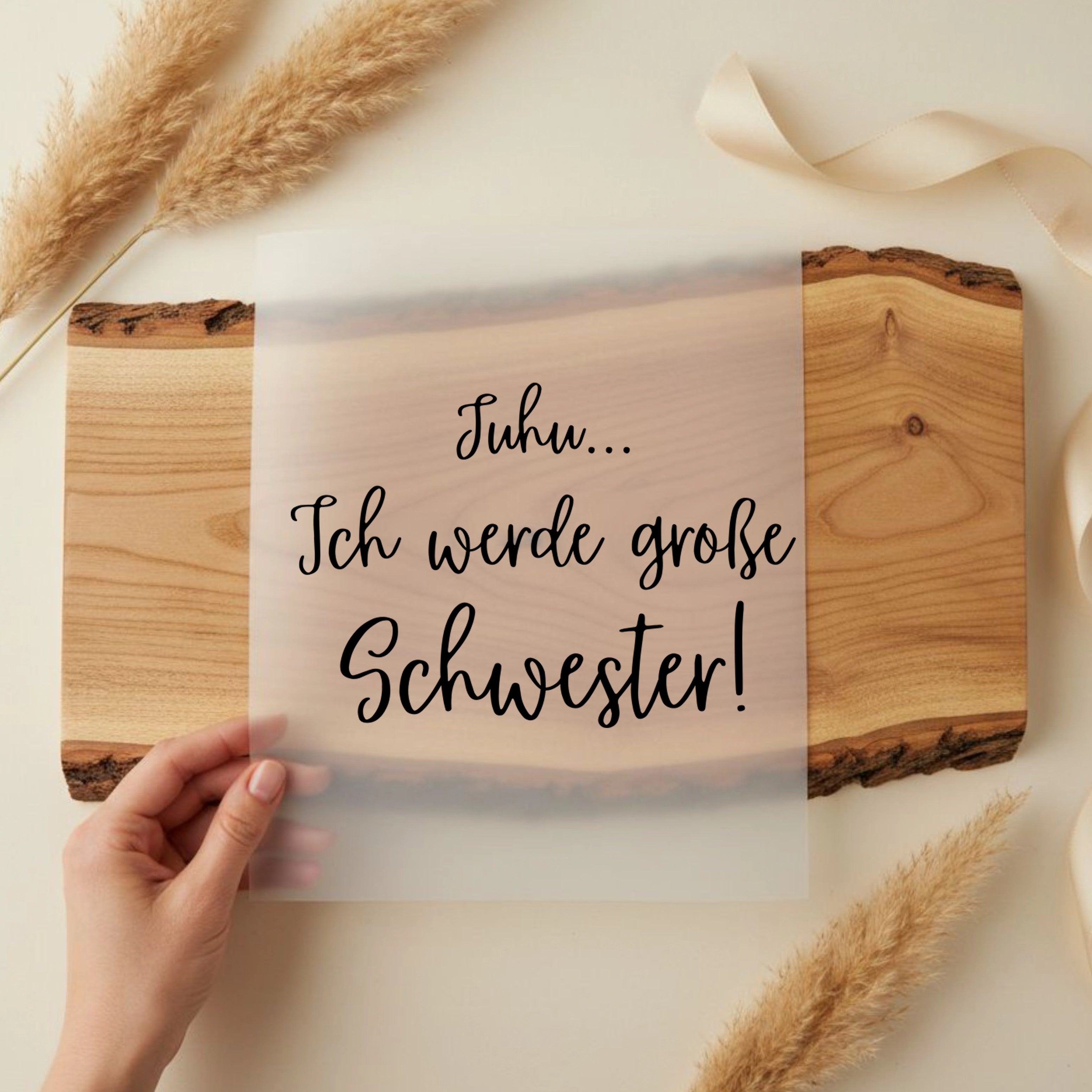 Bügelbild Juhu ich werde große Schwester