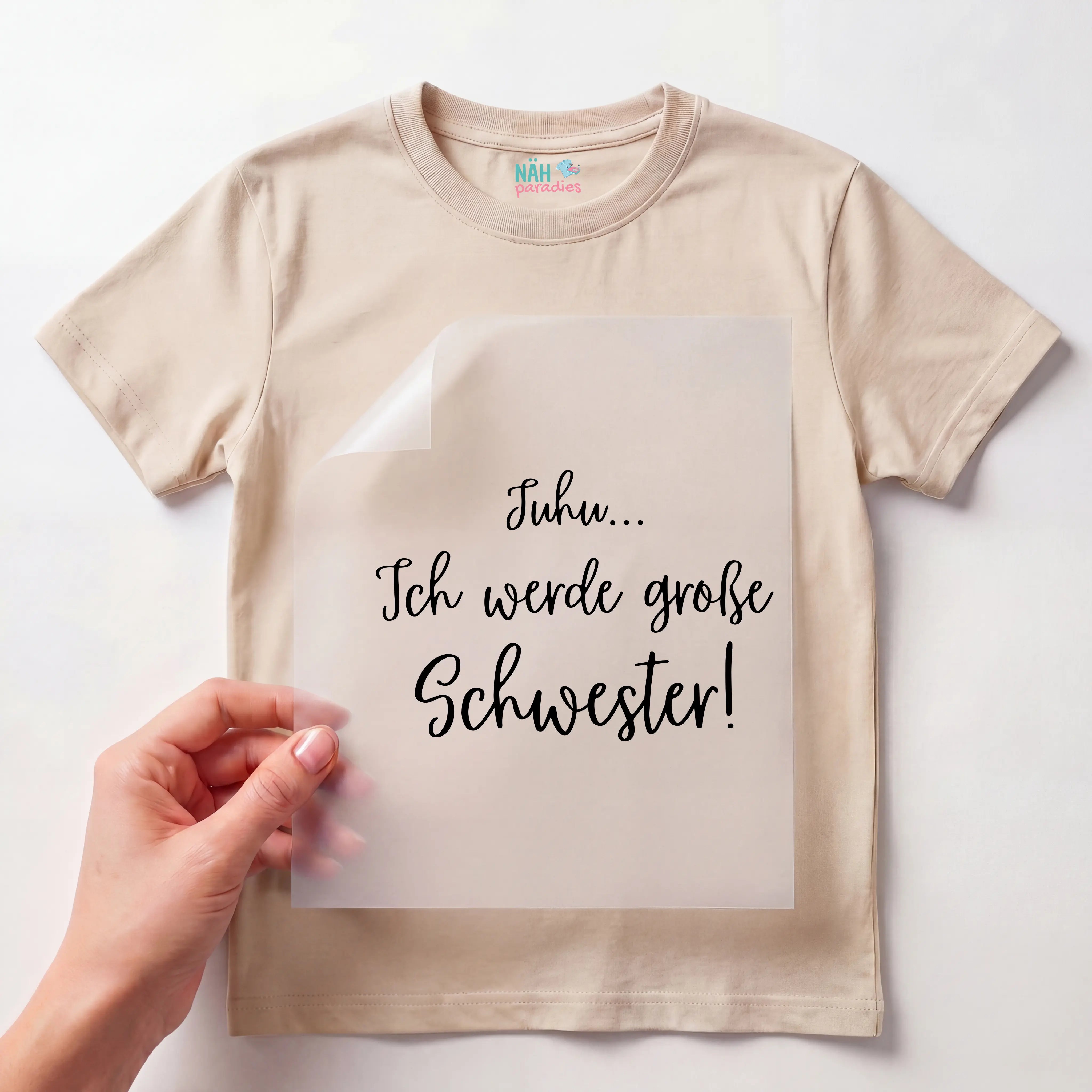 Bügelbild Juhu ich werde große Schwester
