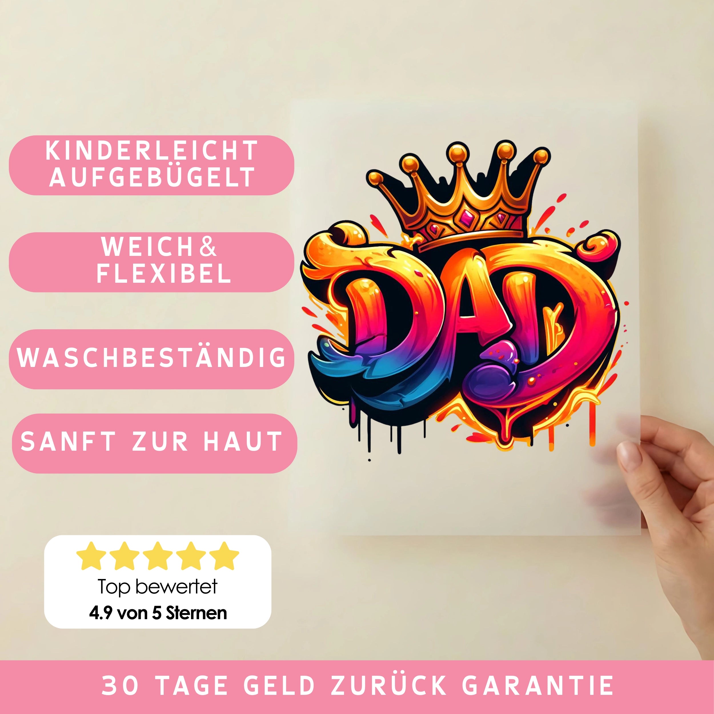 Bügelbild King Dad