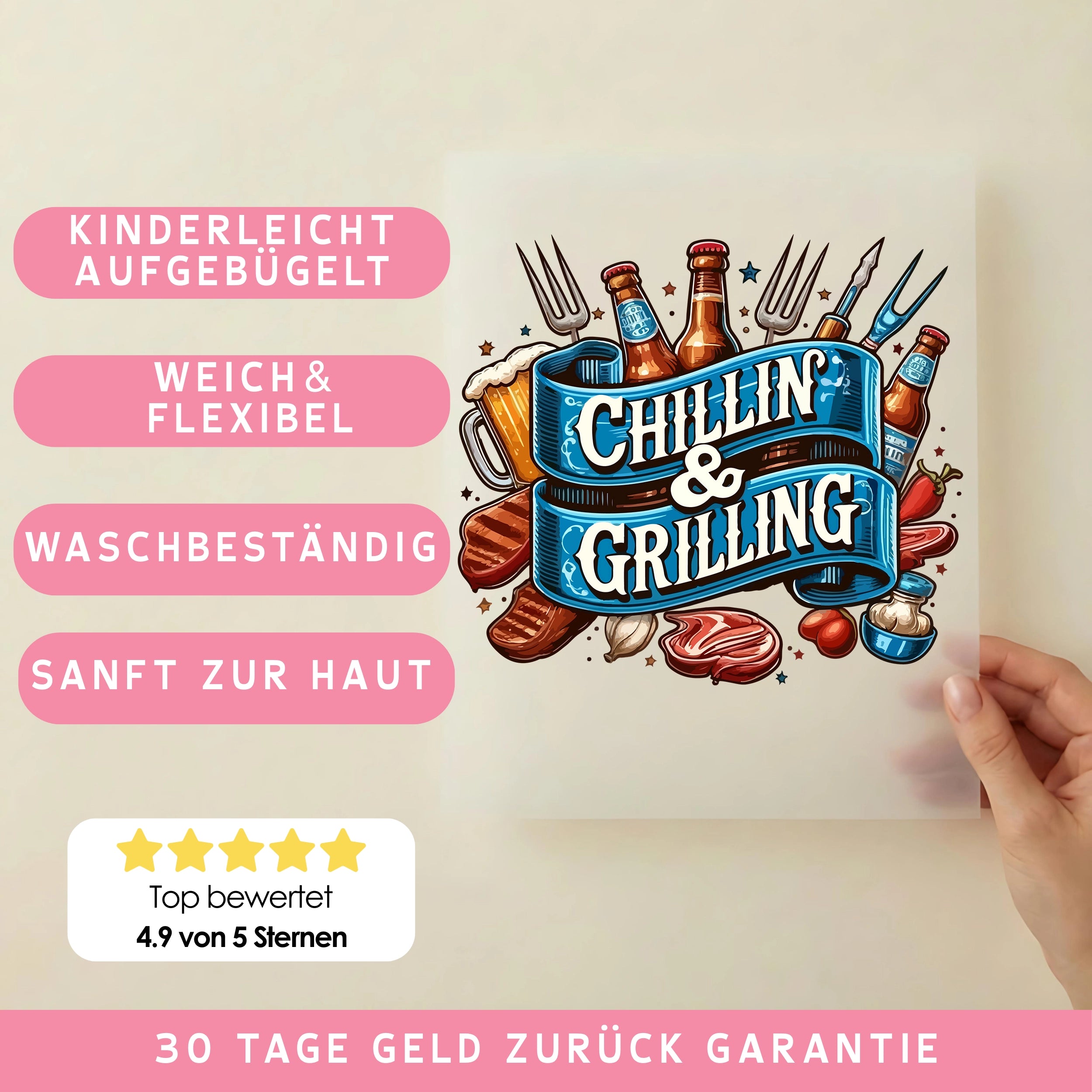 Bügelbild Chillin & Grilling