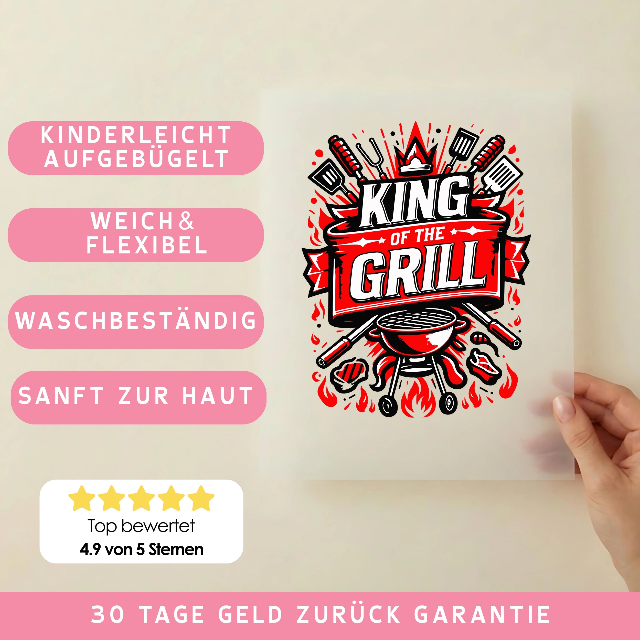 Bügelbild King of the Grill