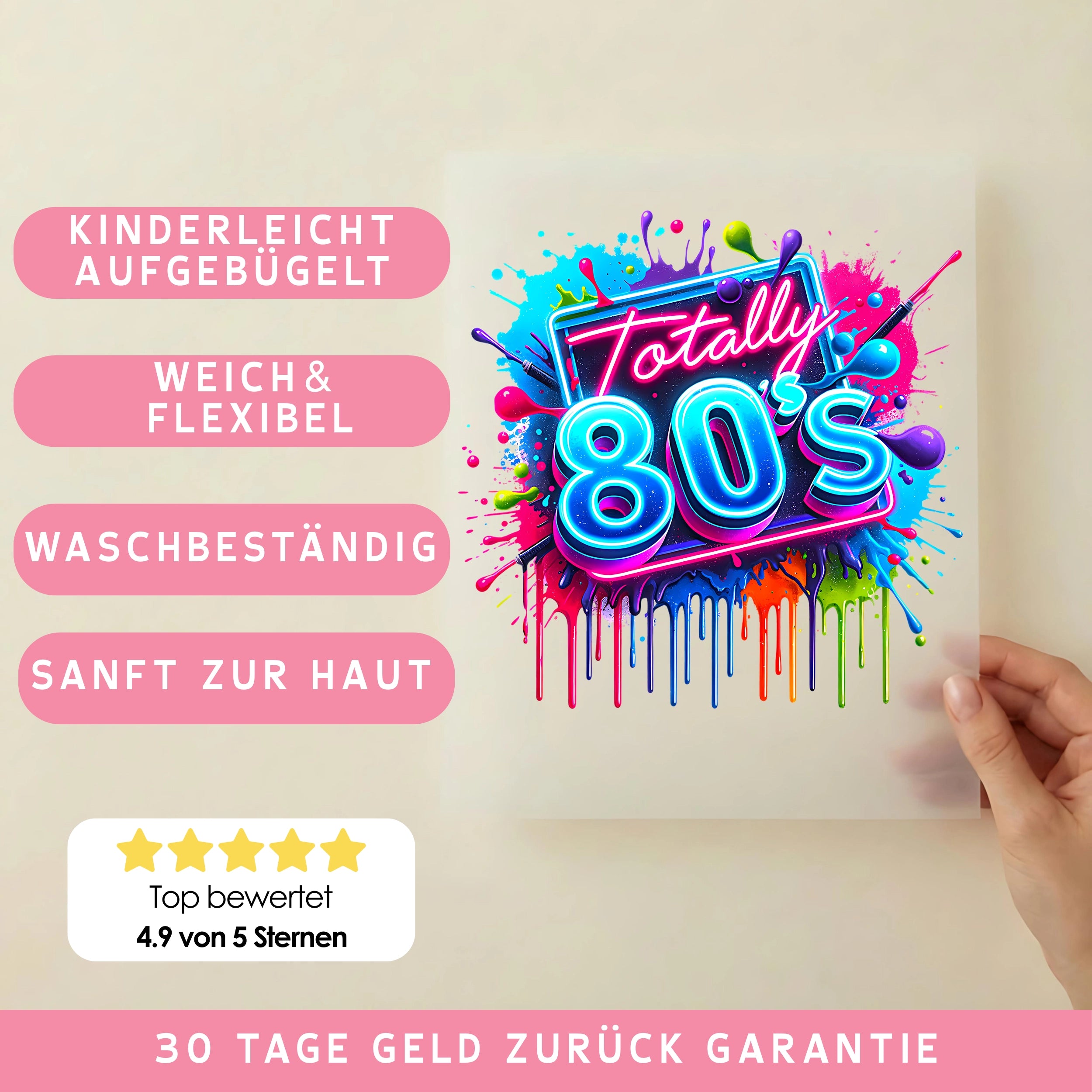 Bügelbild 80er Neonparty