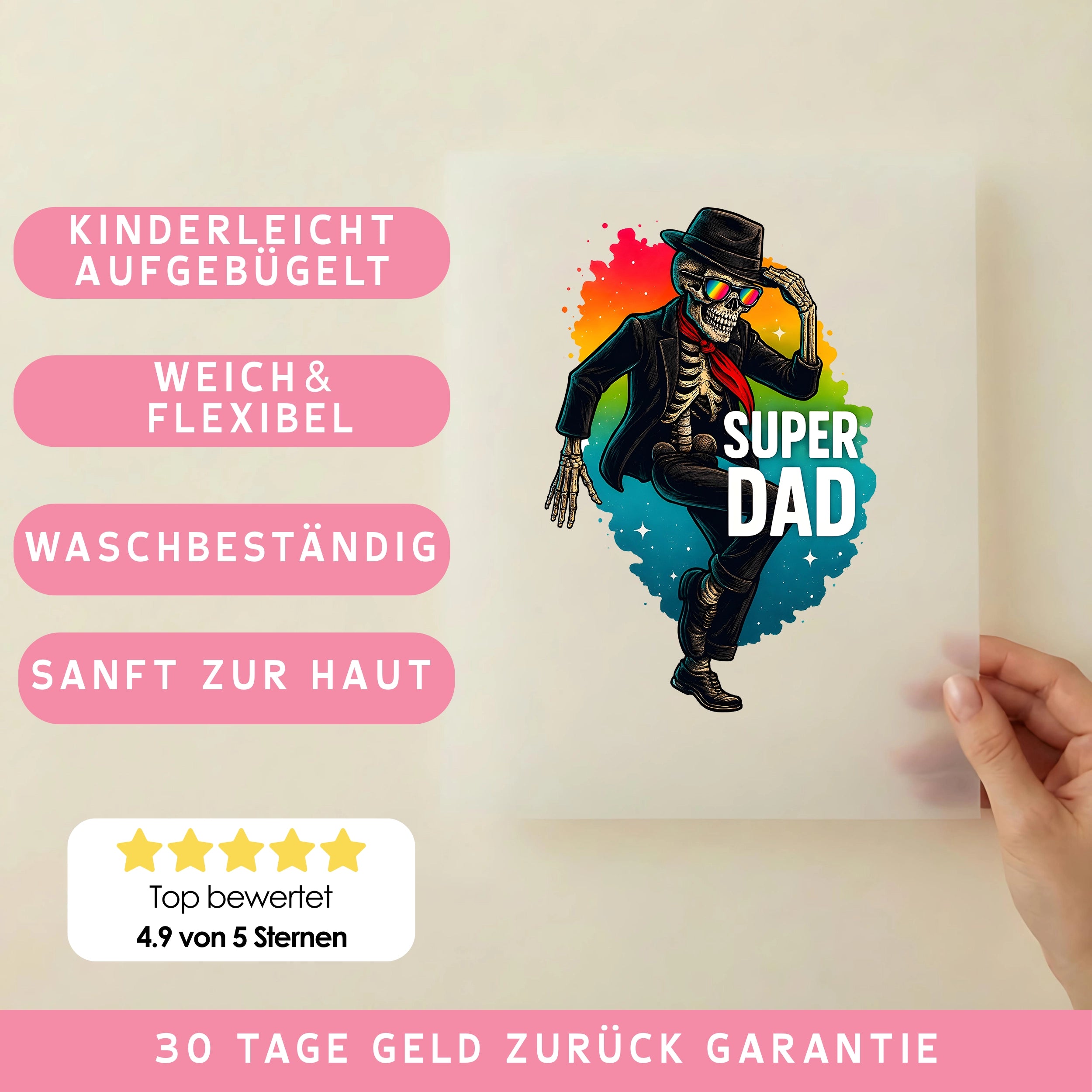 Bügelbild Super Dad