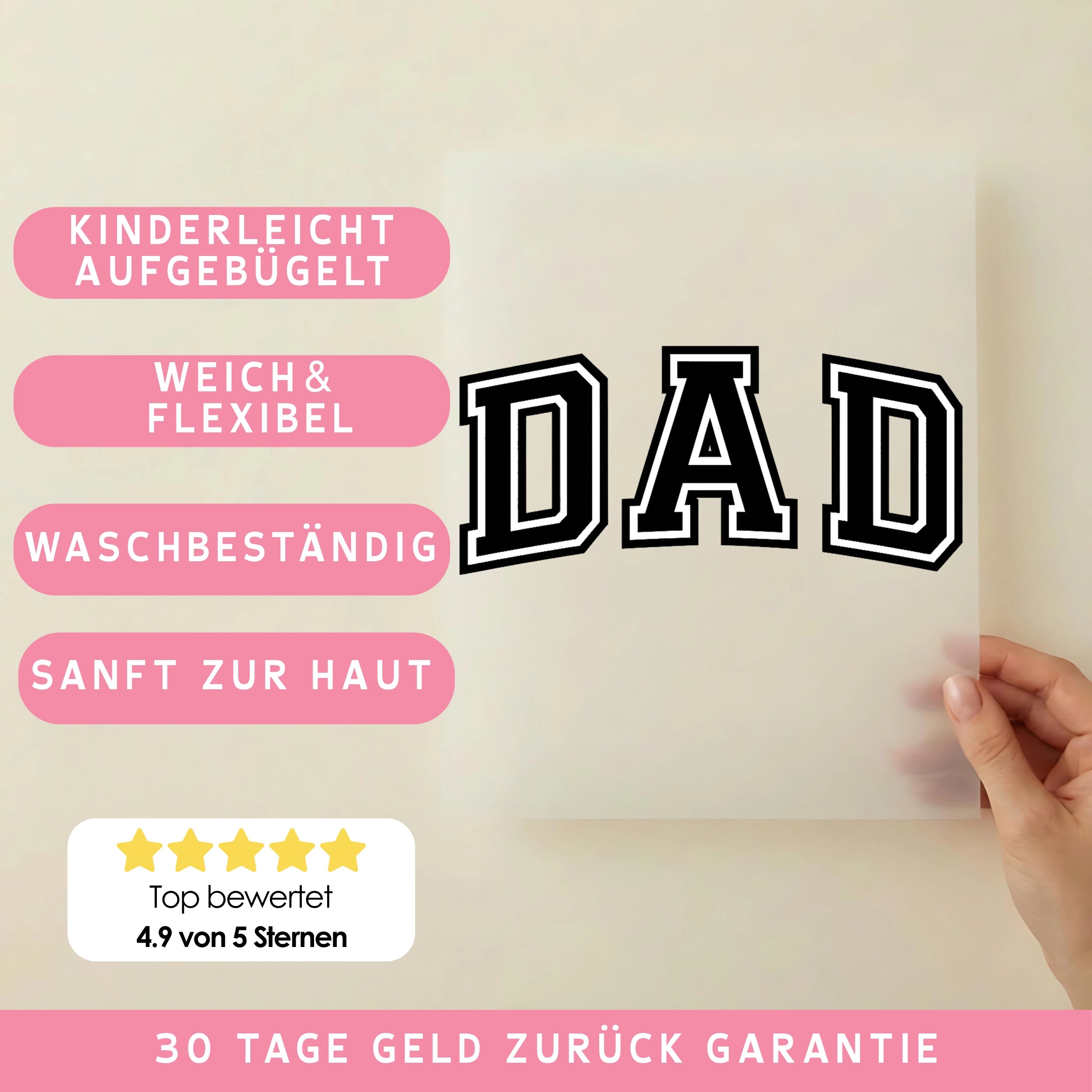 Bügelbild Schriftzug Dad