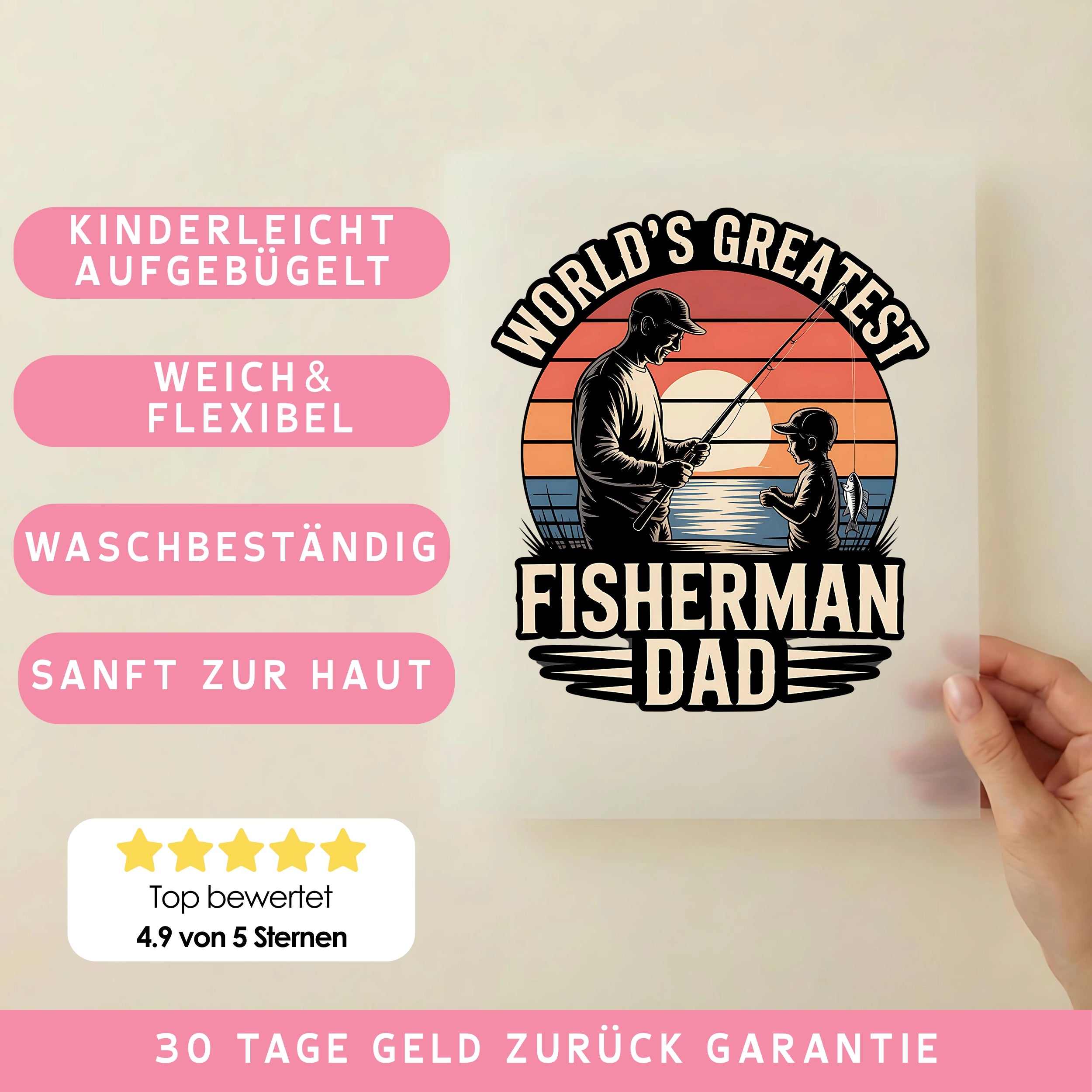 Bügelbild Fisherman Dad