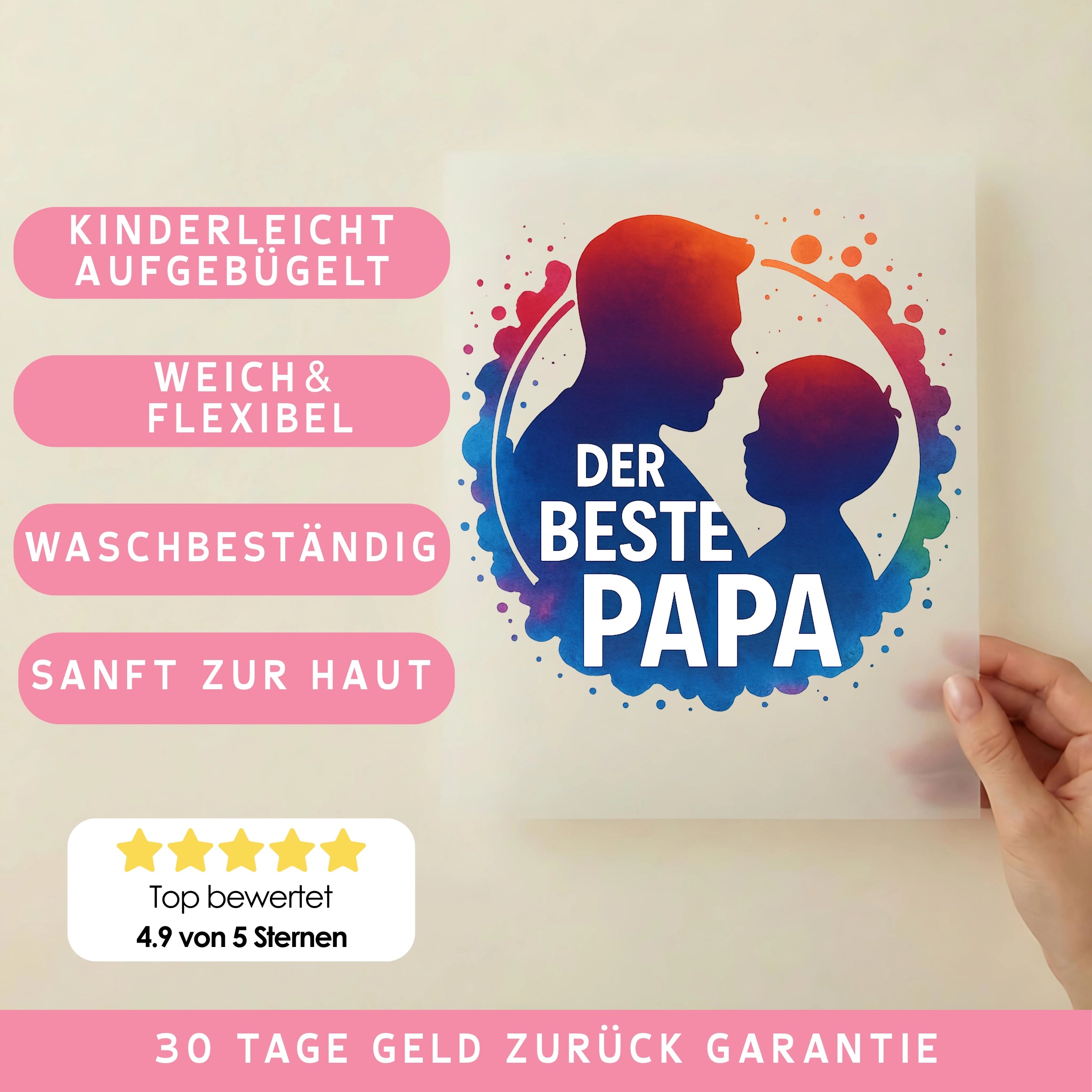 Bügelbild Der beste Papa Junge