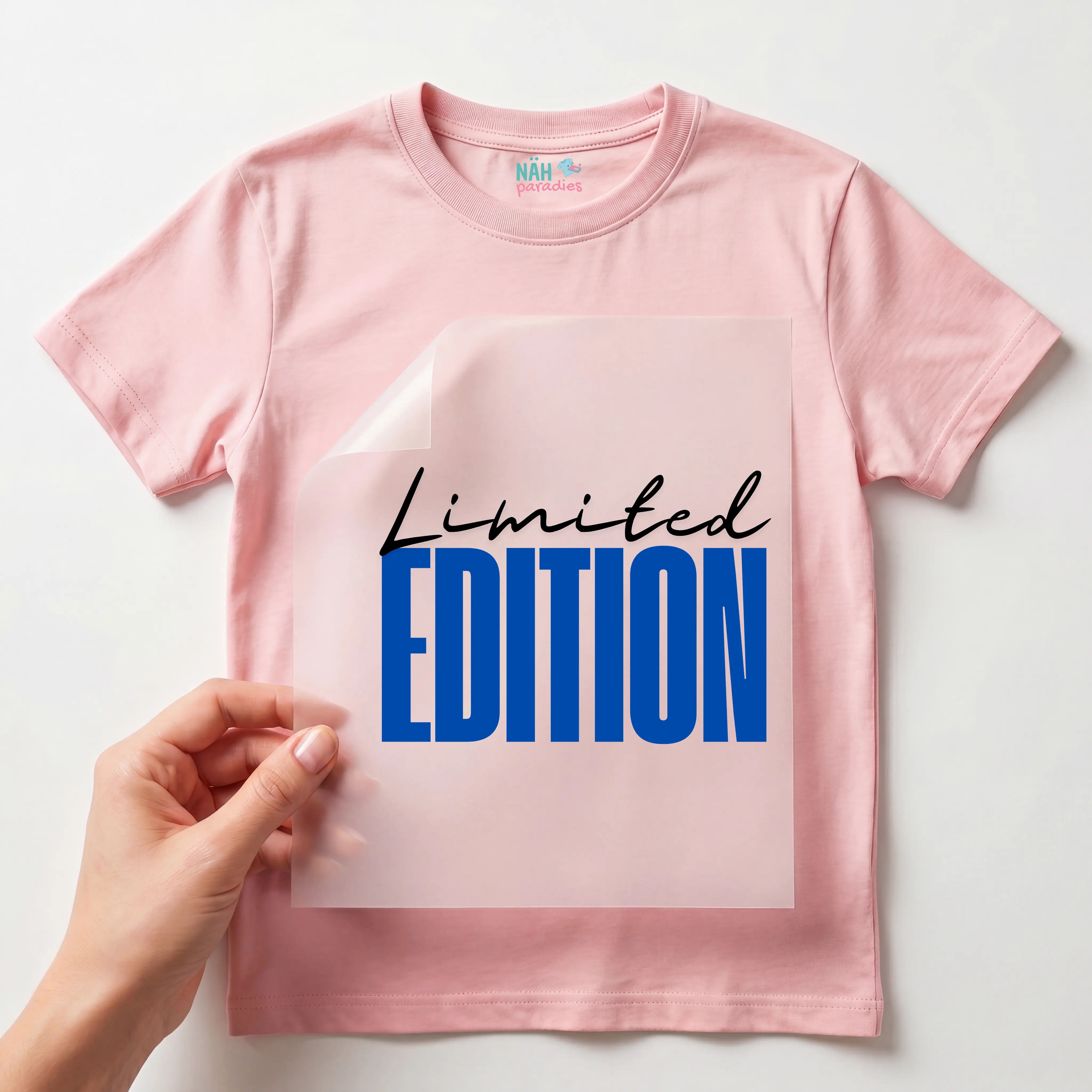 Bügelbild Schriftzug Limited Edition Blau