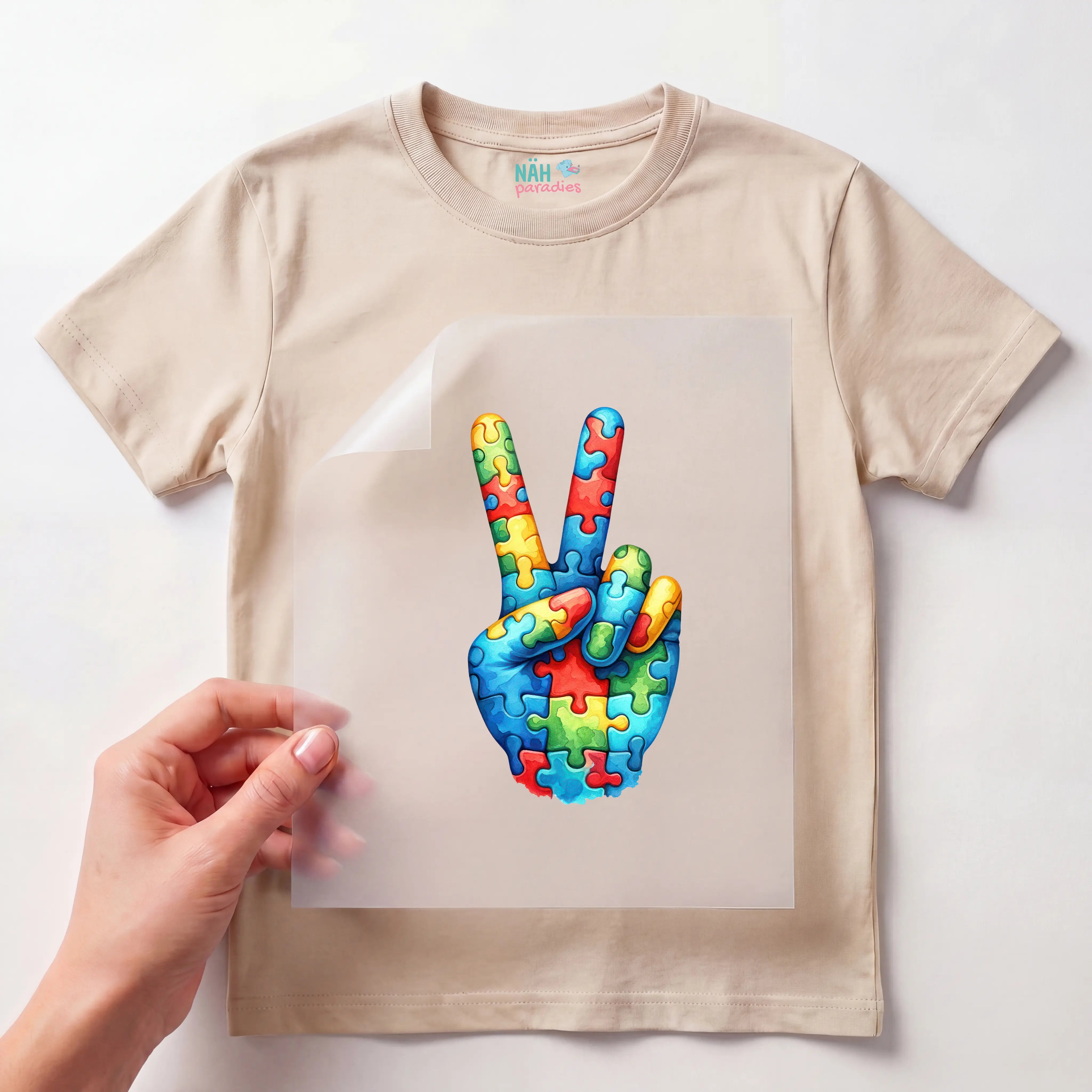 Bügelbild Autism Peace Puzzle Hand
