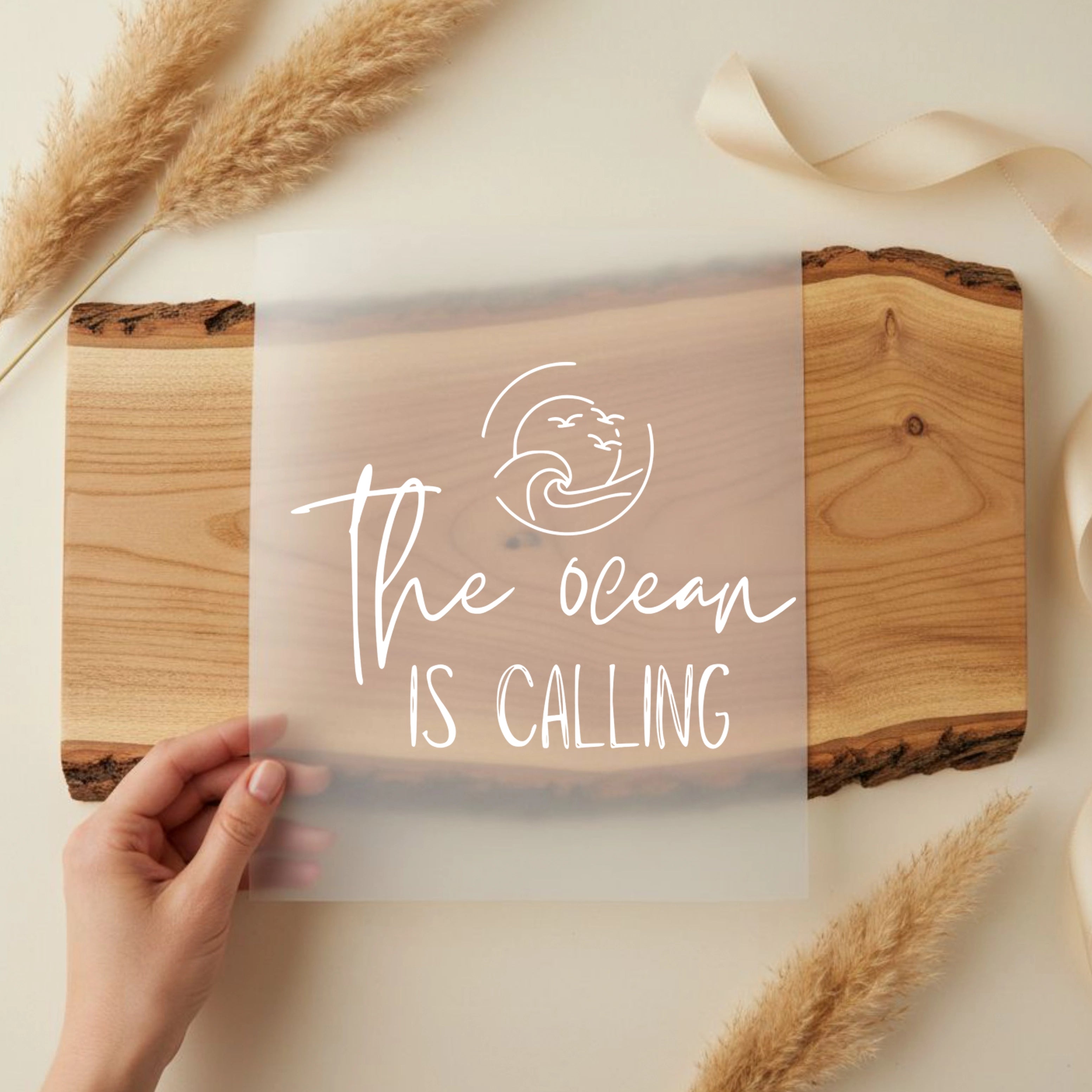 Bügelbild Schriftzug the Ocean is Calling