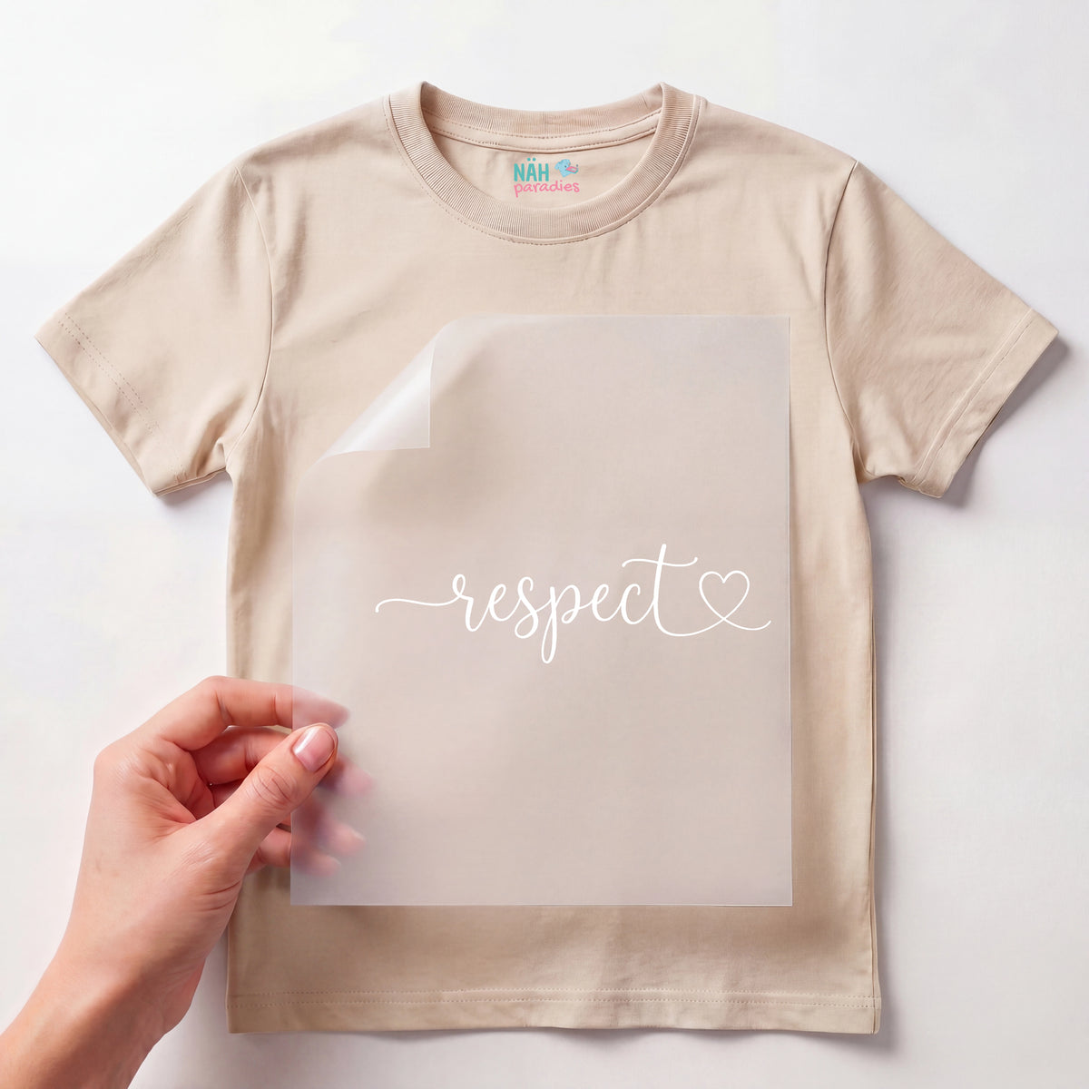 Bügelbild Respect Herz