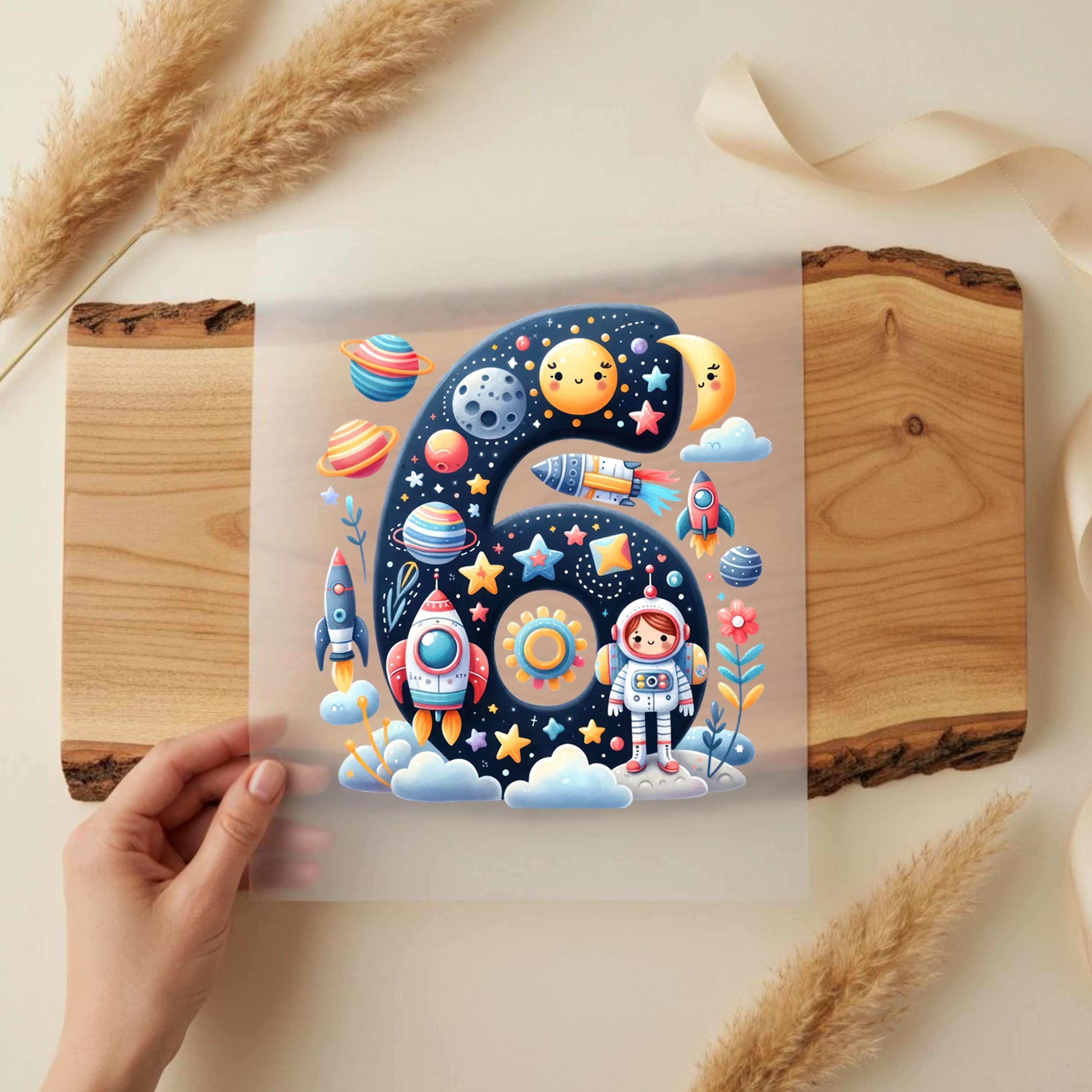 Bügelbild Weltall Zahlen