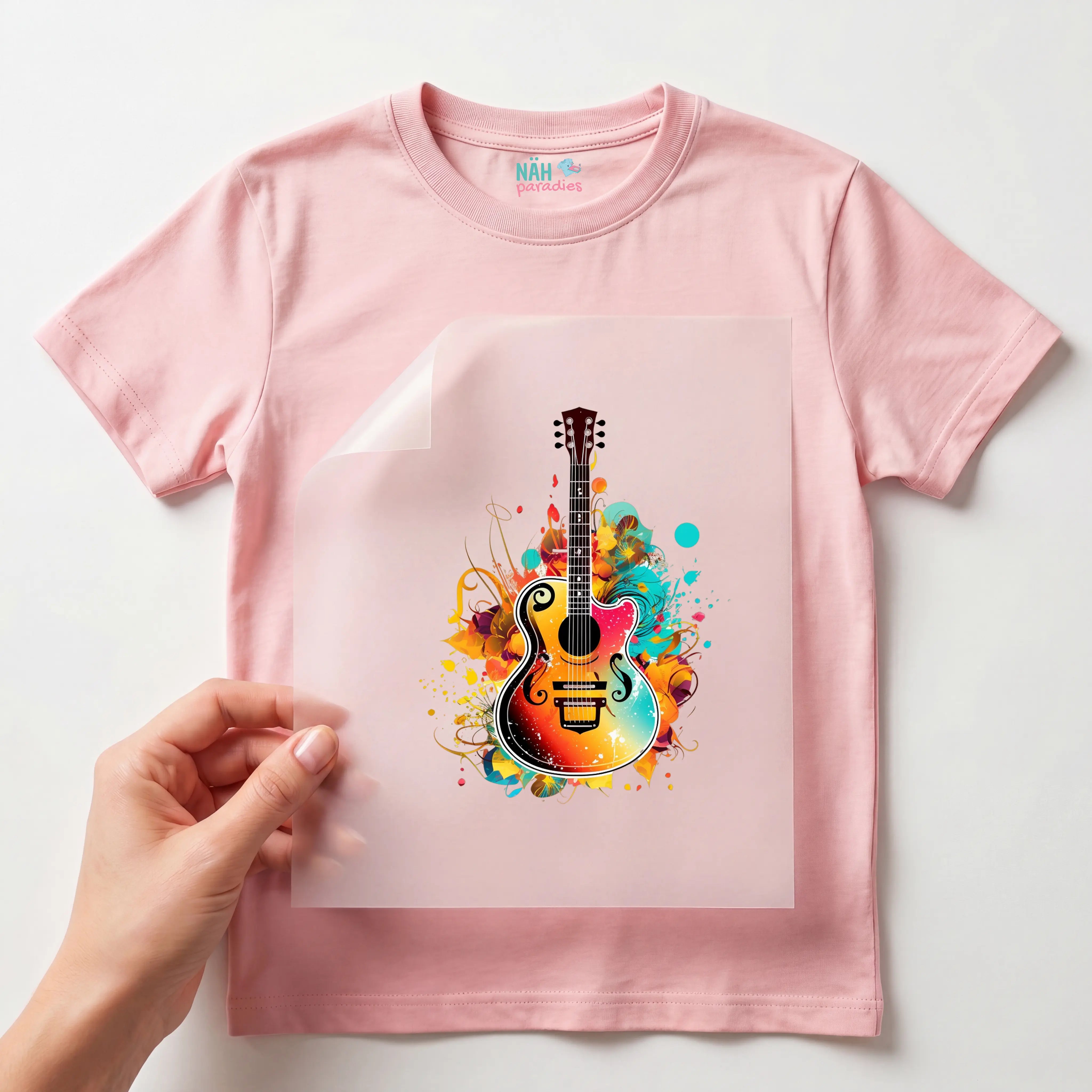 Bügelbild Musik Gitarre Bunt