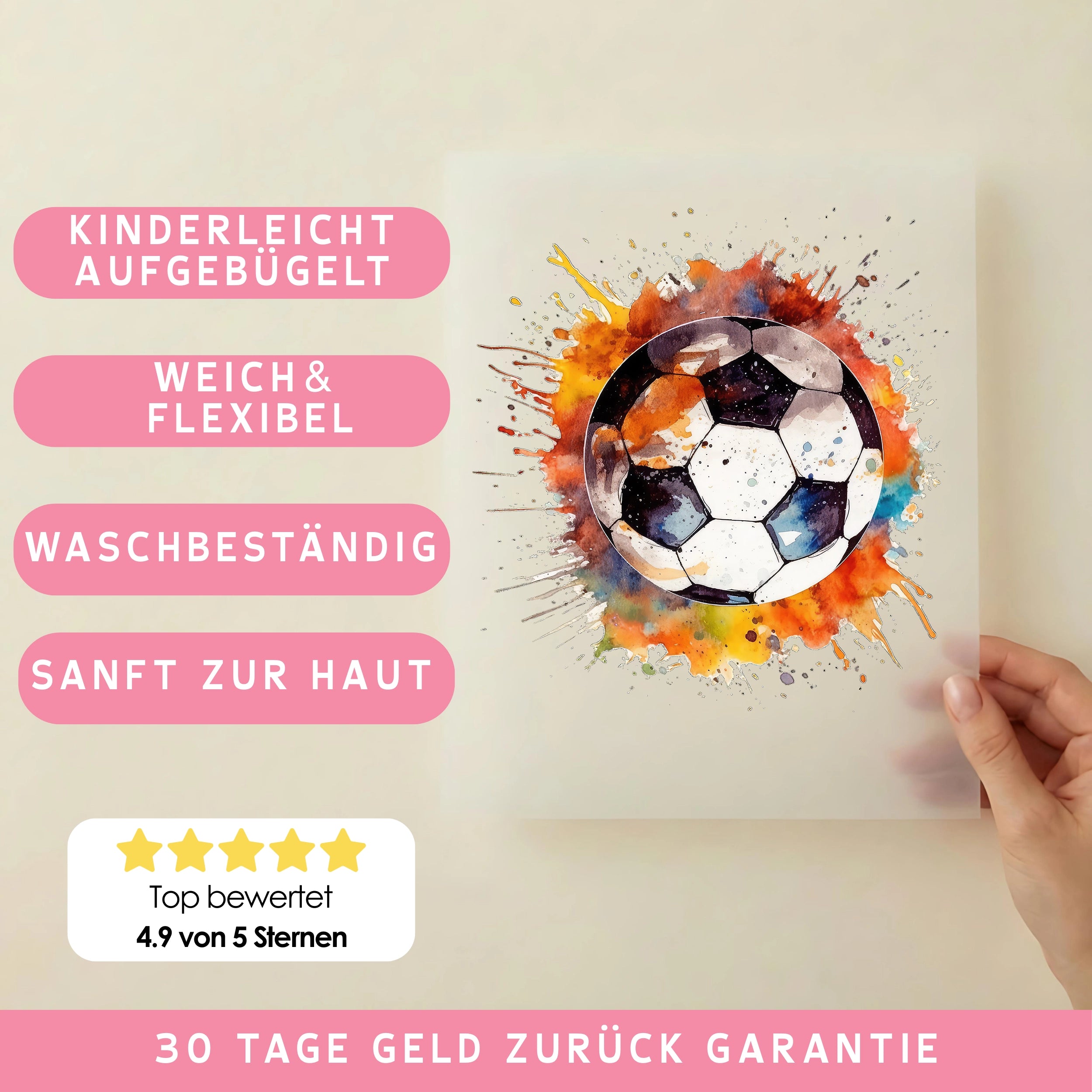 Bügelbild Fußball