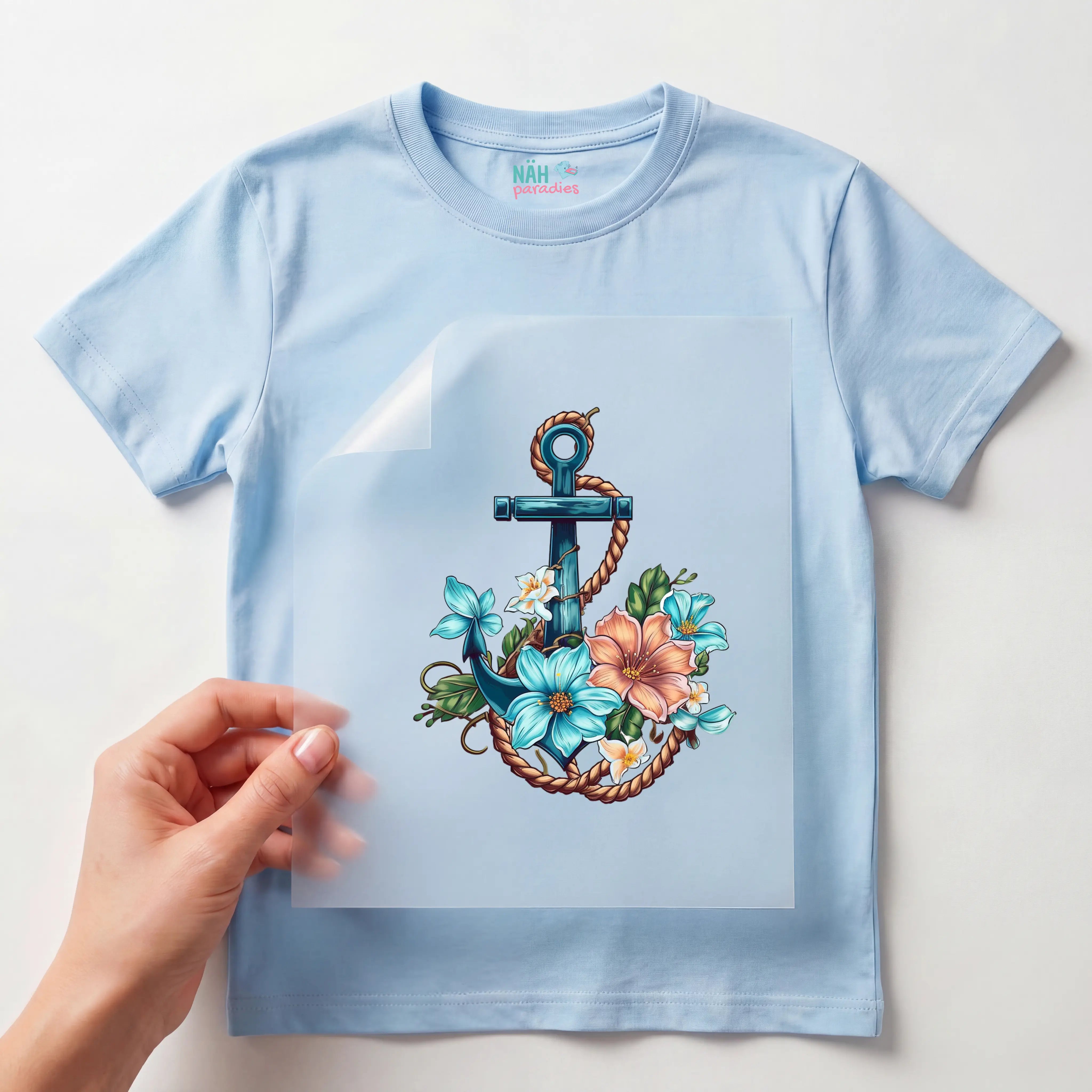 Bügelbild Anker Floral