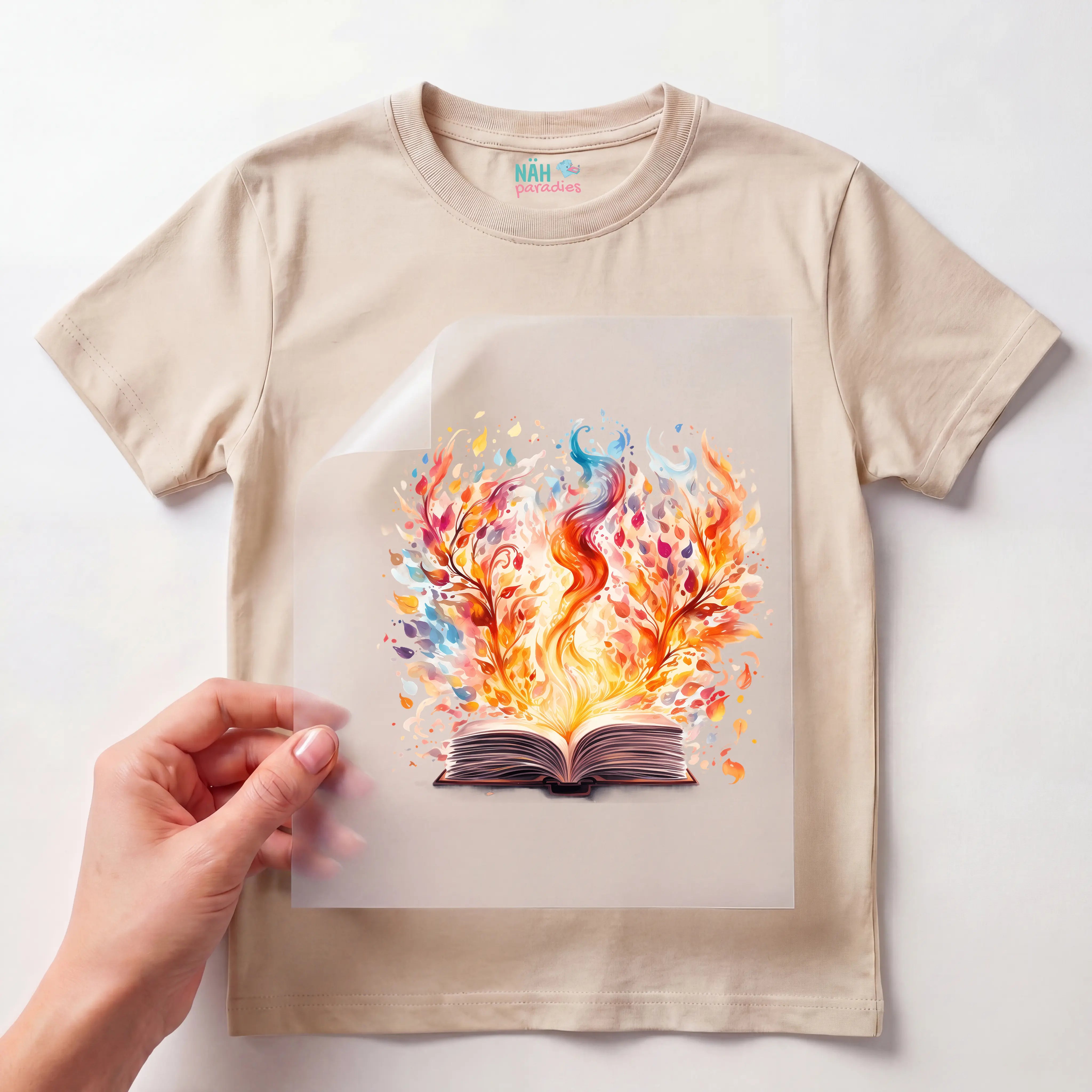 Bügelbild Buch der Flammen