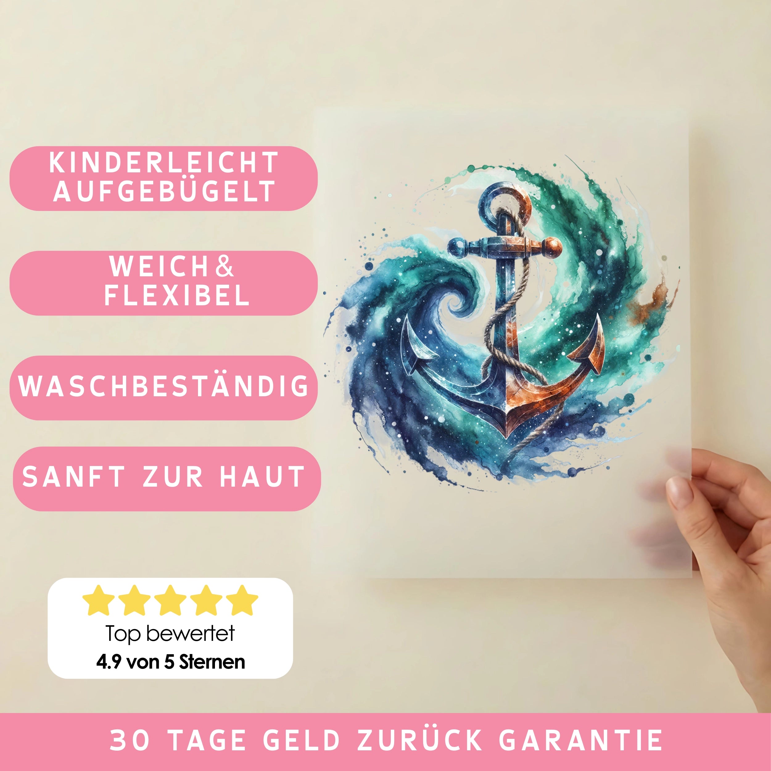 Bügelbild Anker Zauberschimmer