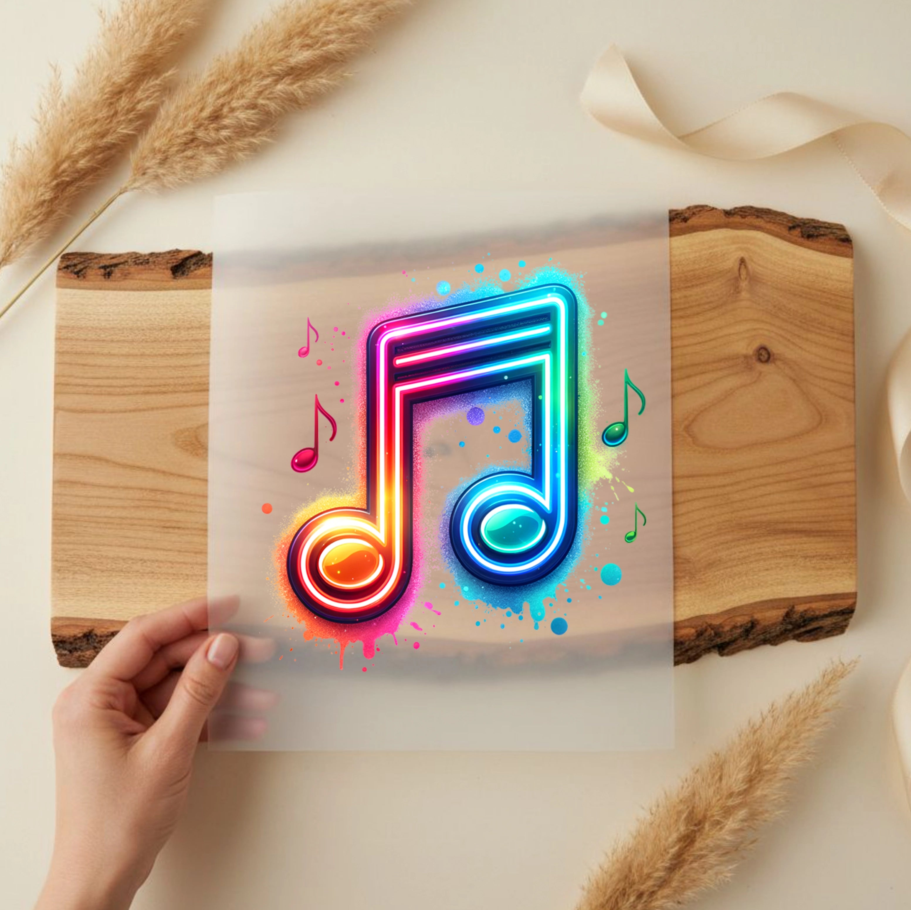 Bügelbild Neon Note